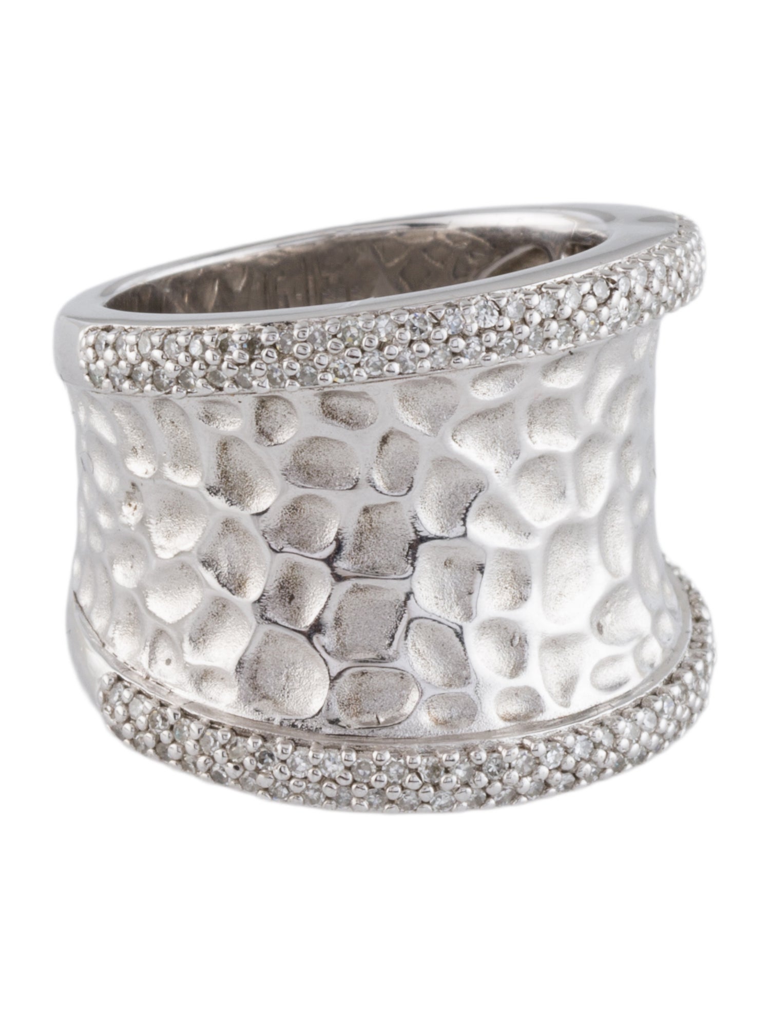 Effy Jewelry Diamond Textured Wide Band