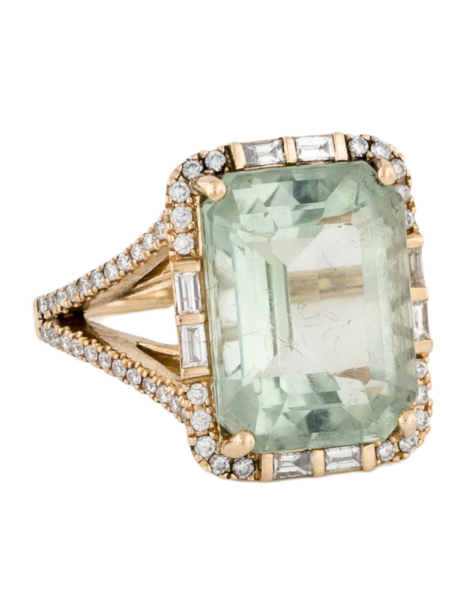 Effy Jewelry 14K Prasiolite & Diamond Cocktail Ring