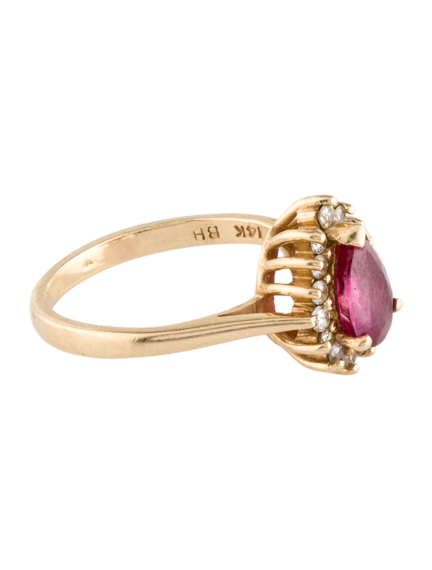 Effy Jewelry 14K Ruby & Diamond Cocktail Ring