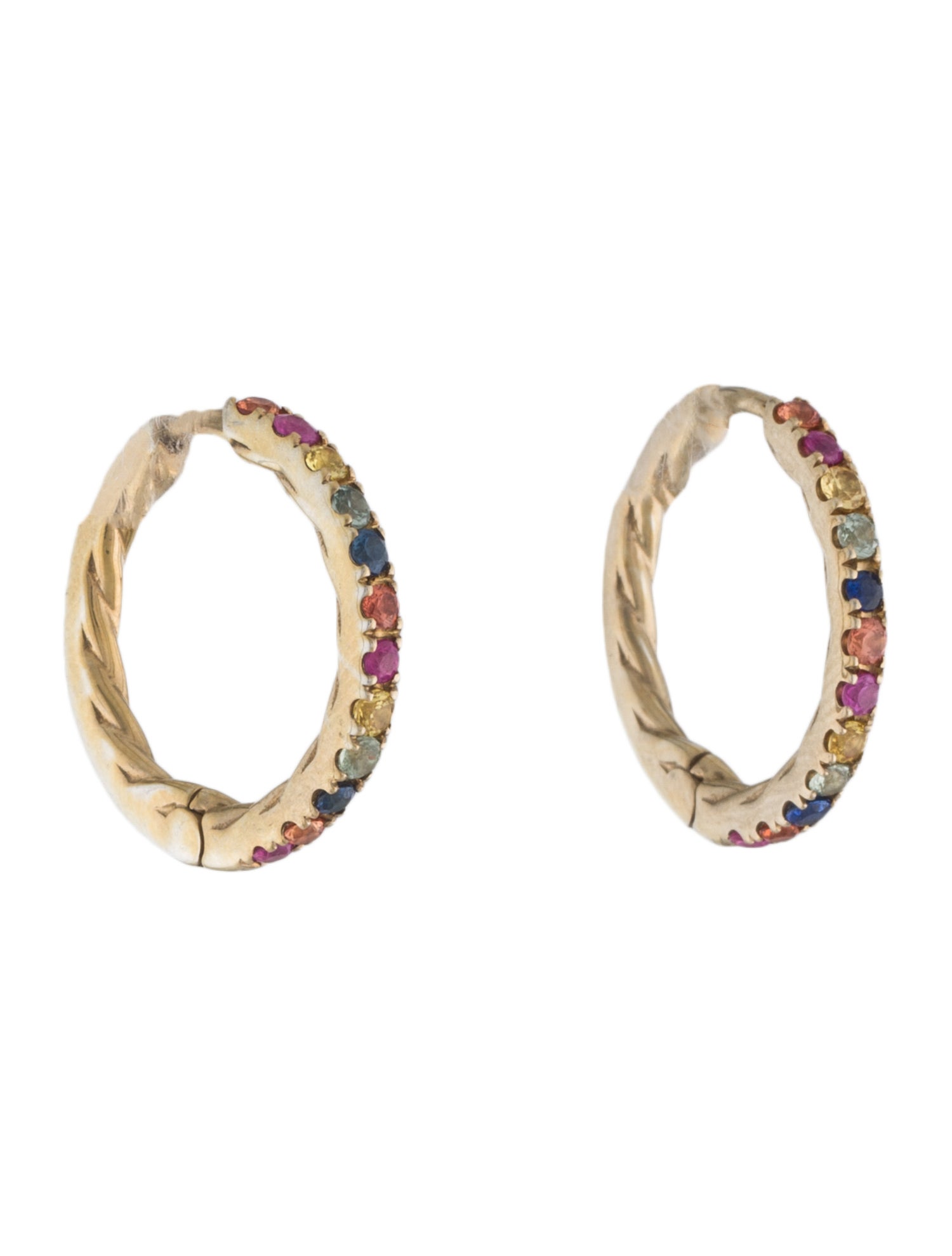 Effy Jewelry Sapphire Watercolors Hoop Earrings