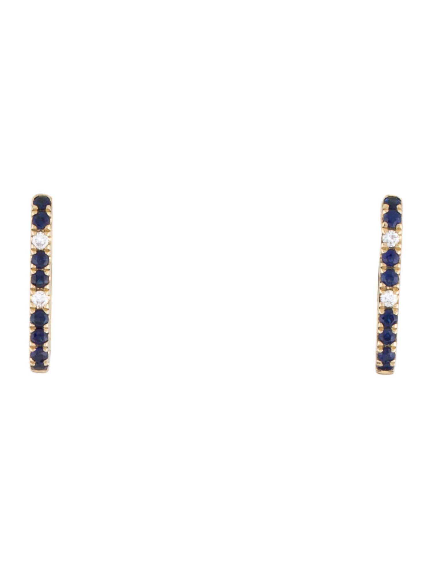 Effy Jewelry 14K Sapphire & Diamond Hoop Earrings