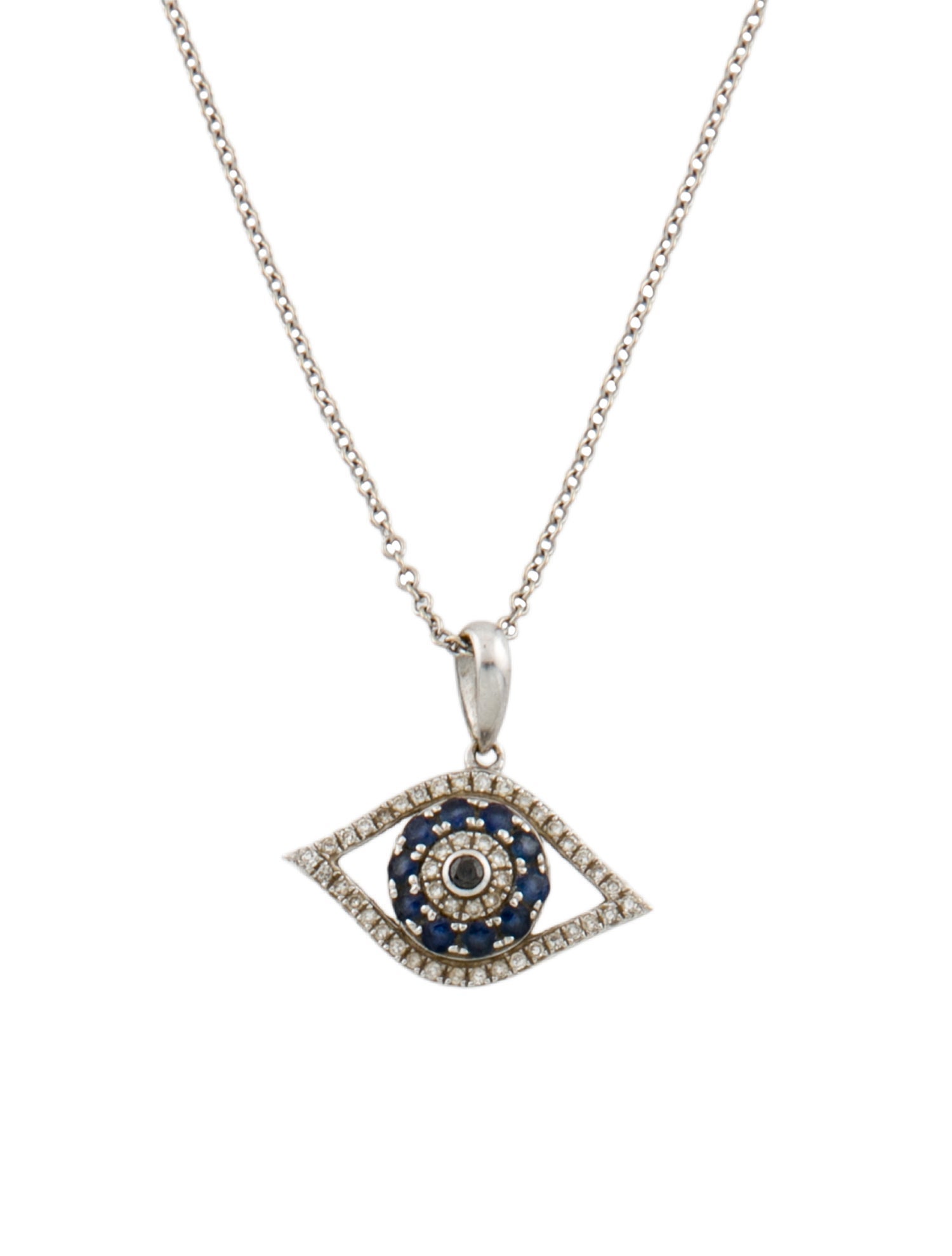 Effy Jewelry 14K Sapphire & Diamond Evil Eye Necklace