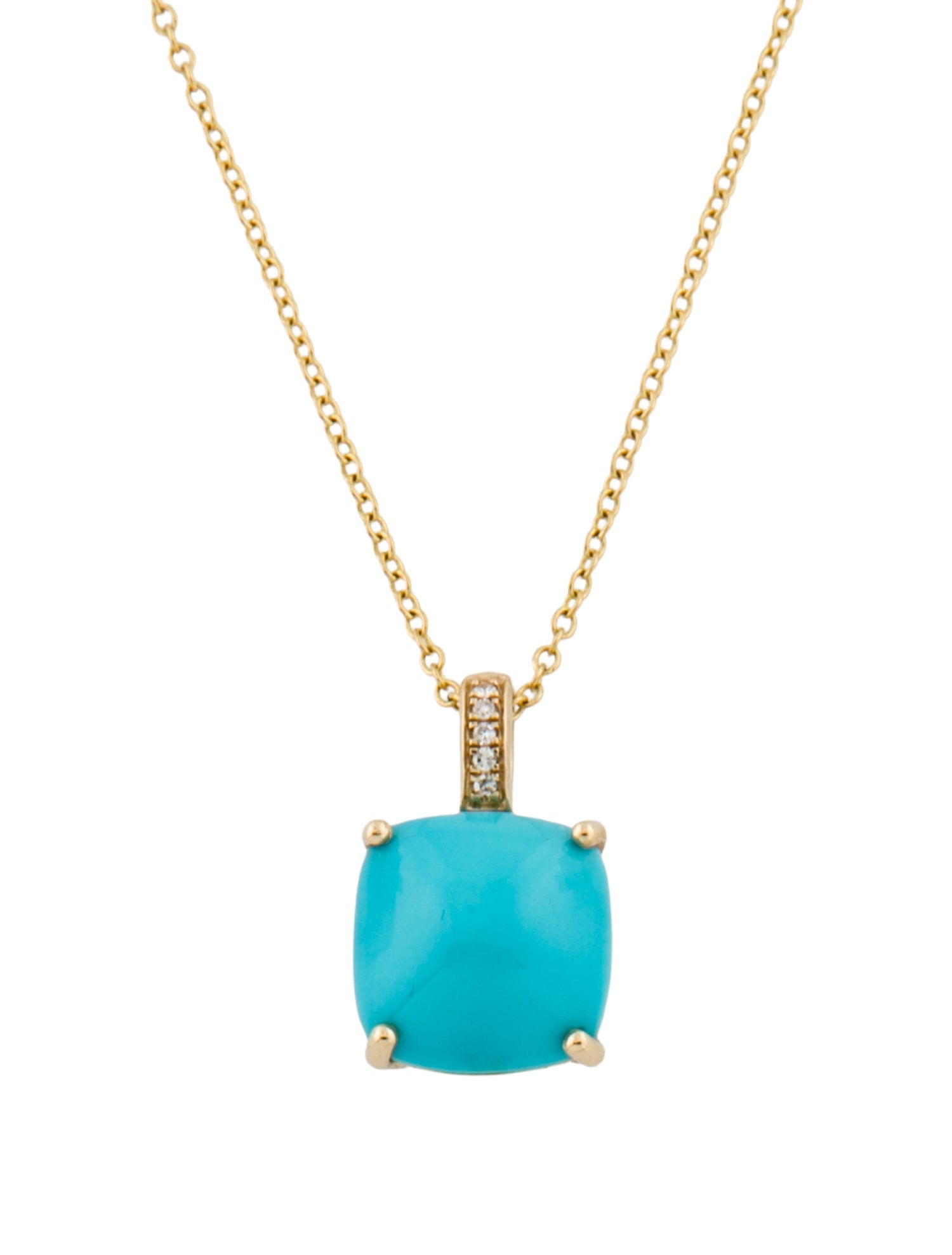 Effy Jewelry 14K Turquoise & Diamond Pendant Necklace