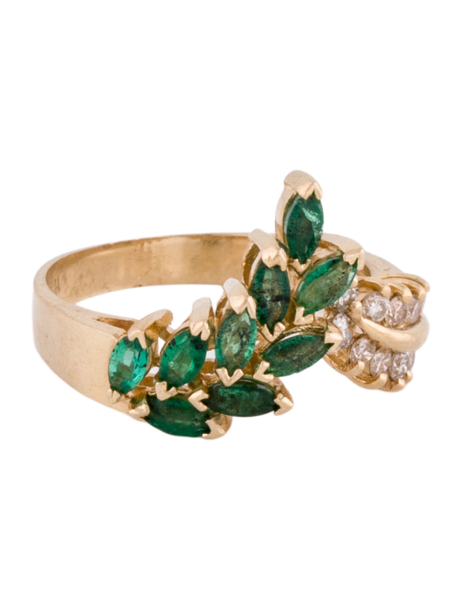 Effy Jewelry 14K Emerald & Diamond Band Ring