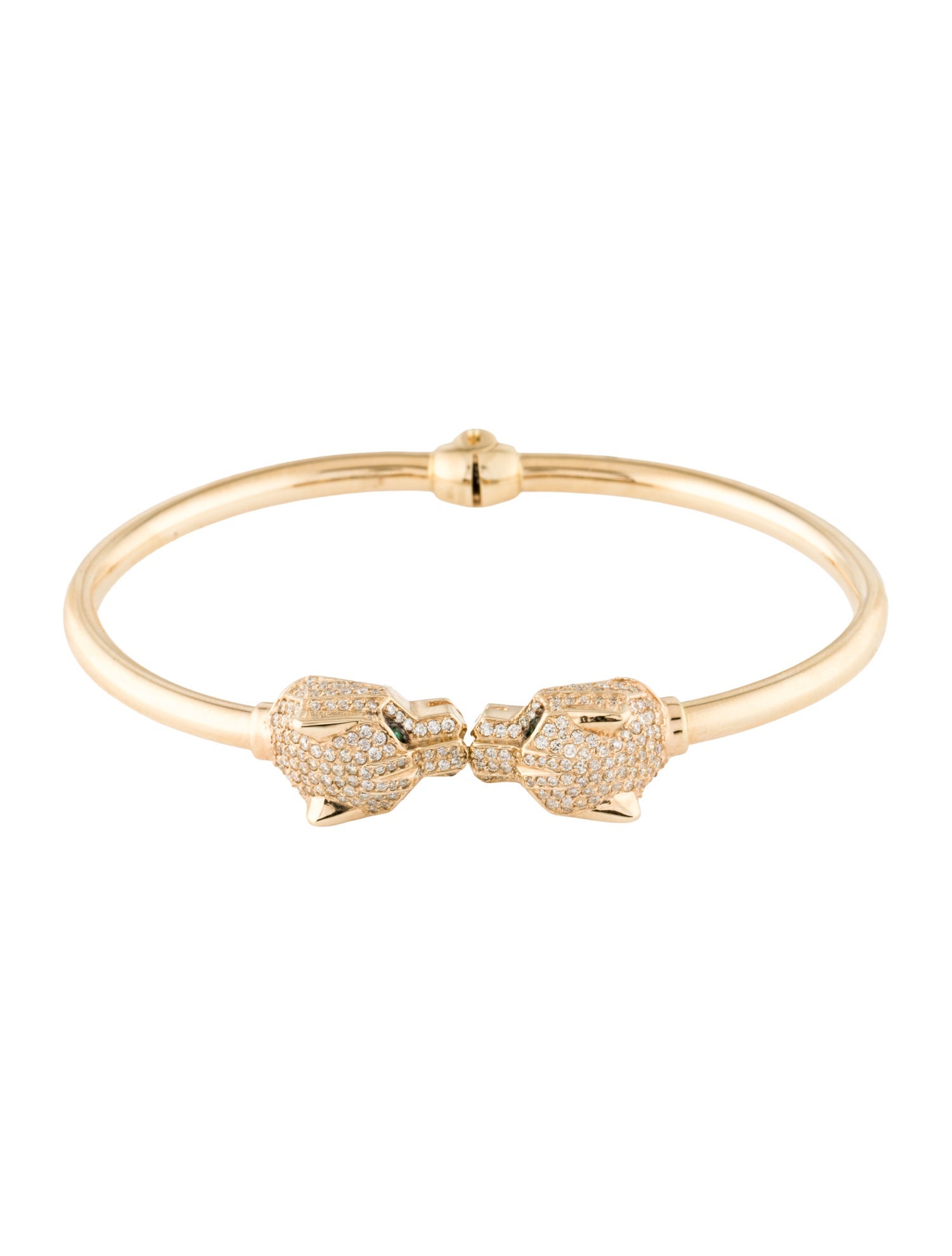 Effy Jewelry 14K Emerald & Diamond Signature Panther Bangle