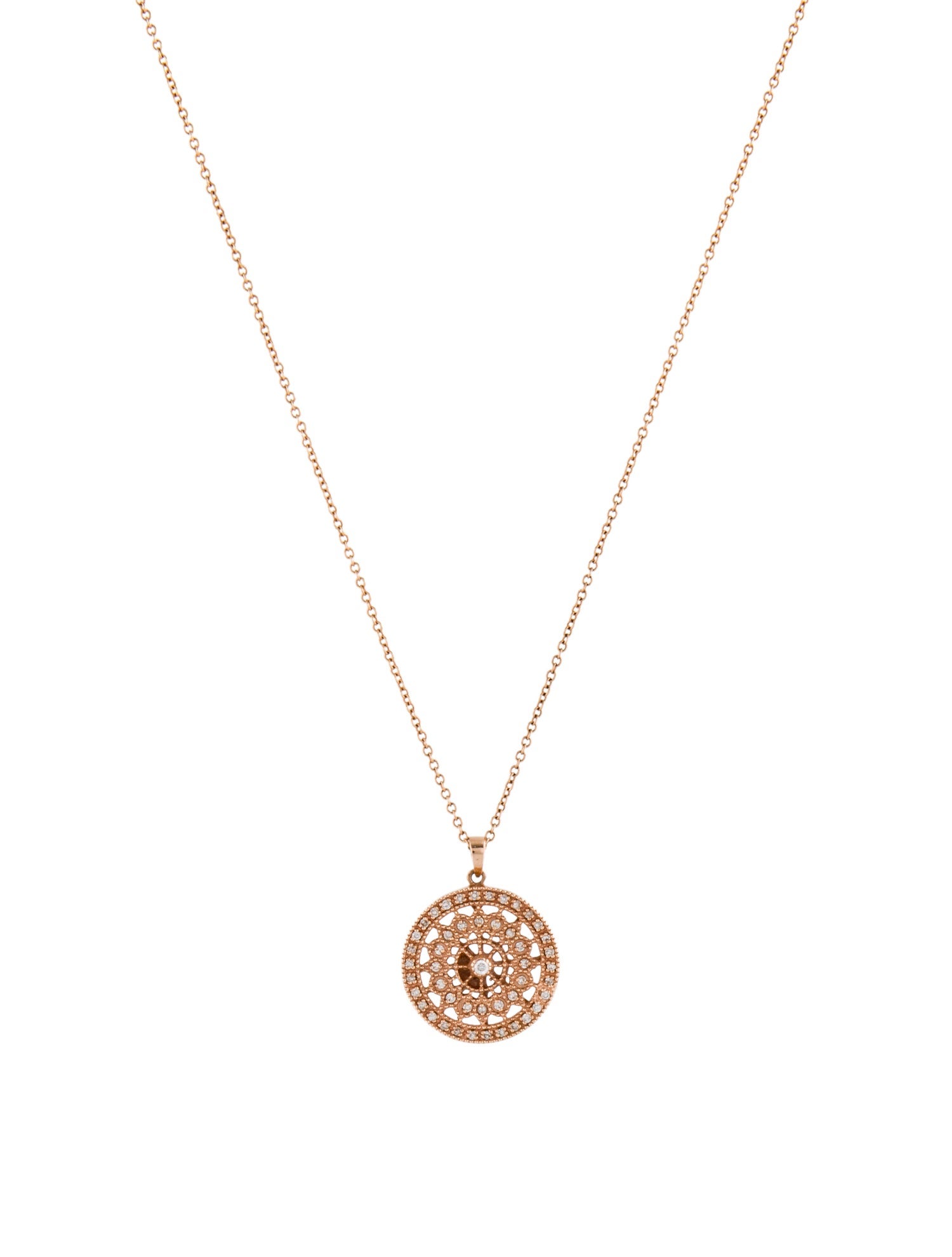 Effy Jewelry 14K Diamond Disc Pendant Necklace