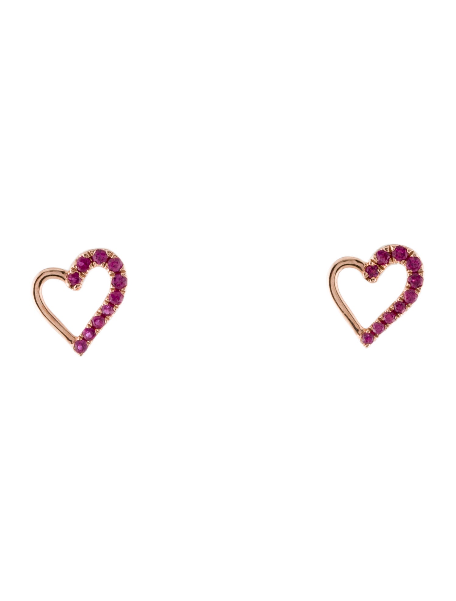 Effy Jewelry 14K Ruby Heart Stud Earrings