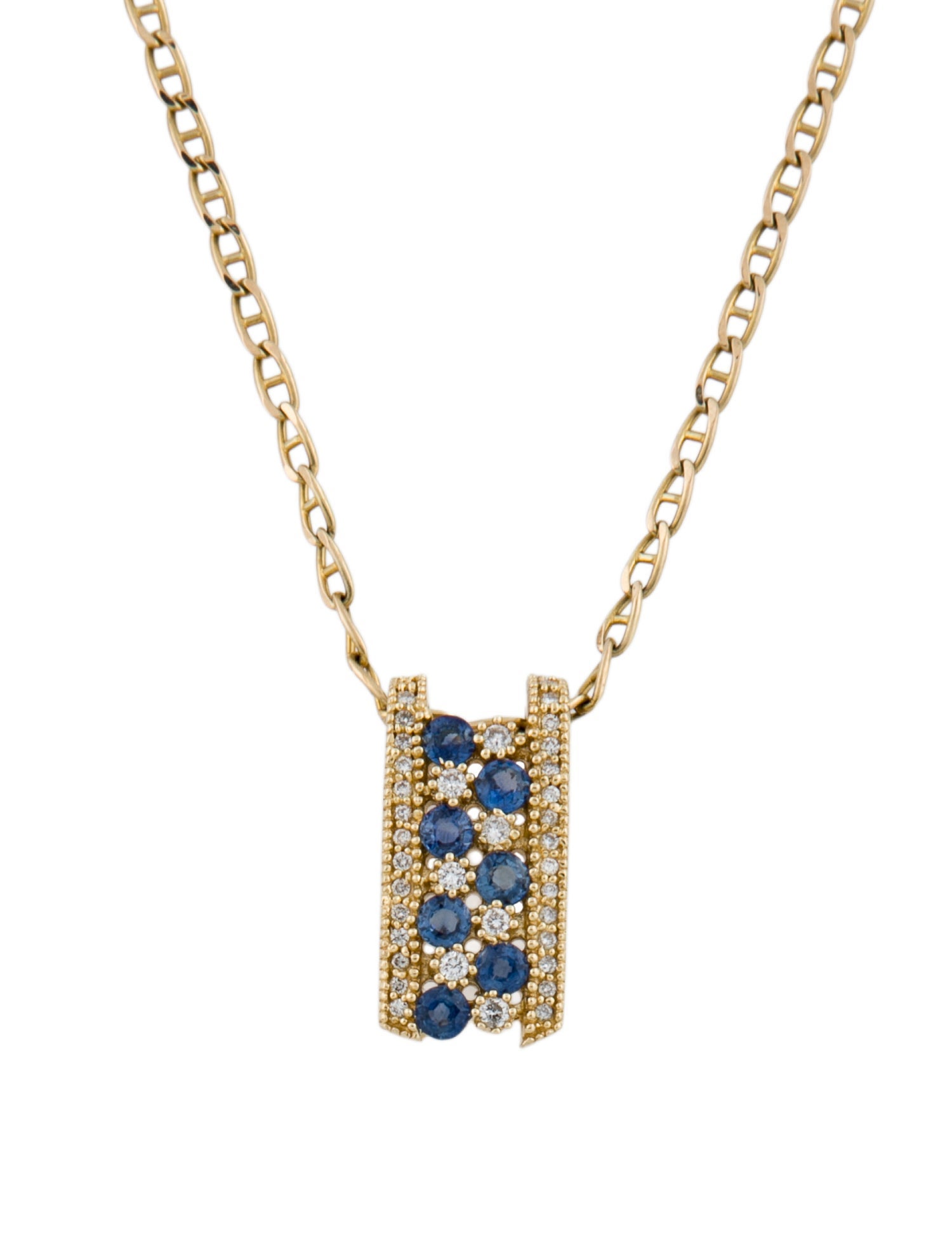 Effy Jewelry 14K Sapphire & Diamond Pendant w/ 14K Unbranded Chain Necklace