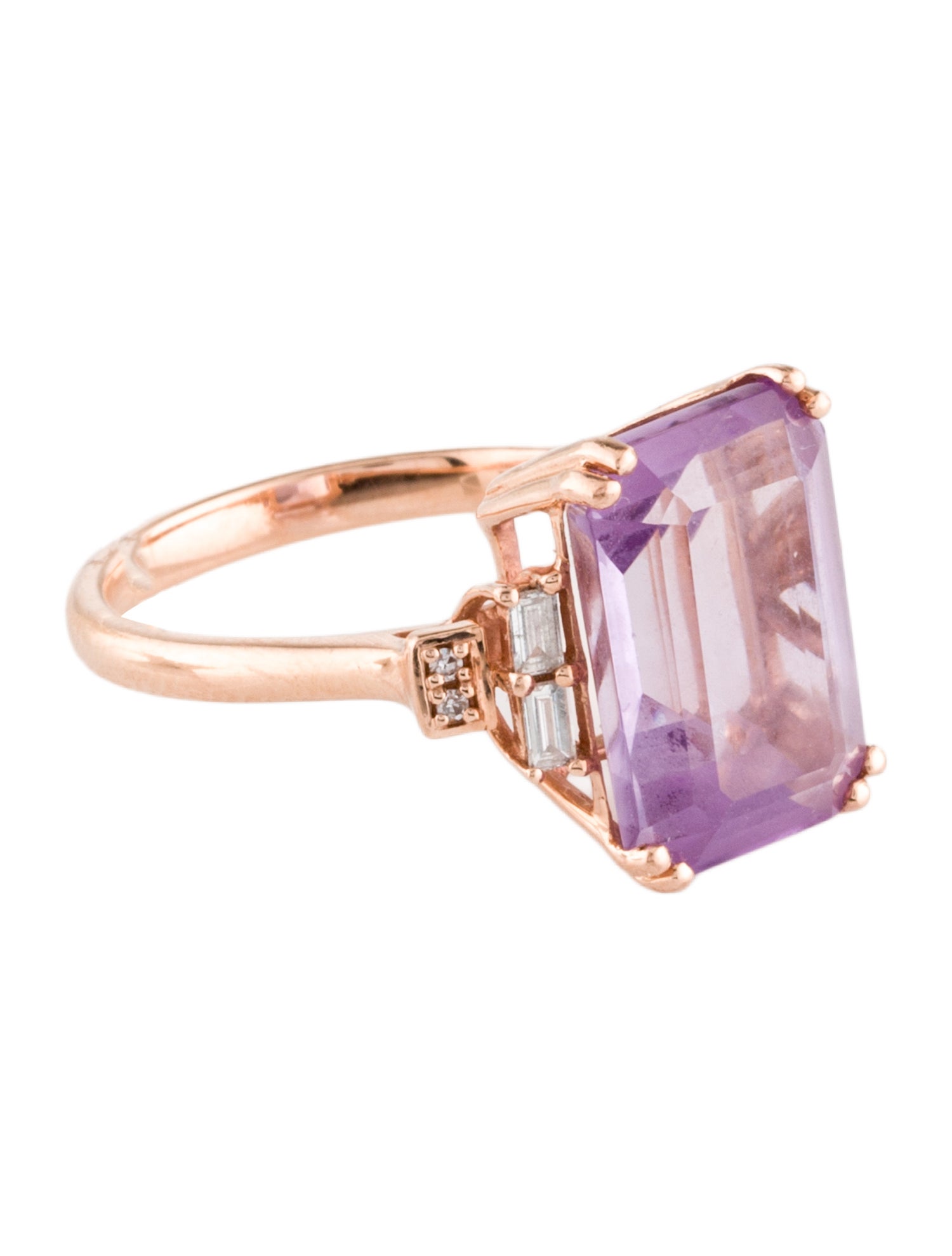 Effy Jewelry 14K Amethyst & Diamond Cocktail Ring