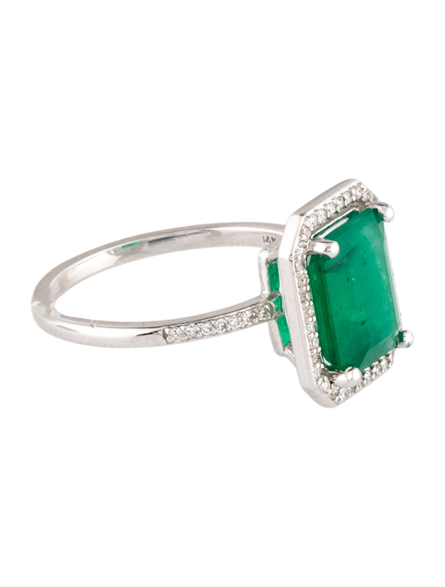 Effy Jewelry 14K 2.73ct Emerald & Diamond Cocktail Ring