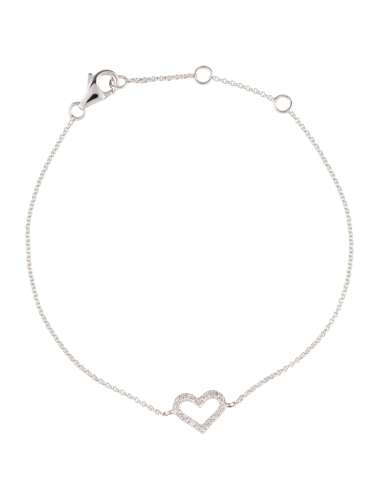 Effy Jewelry 14K Diamond Heart Station Bracelet w/ Tags