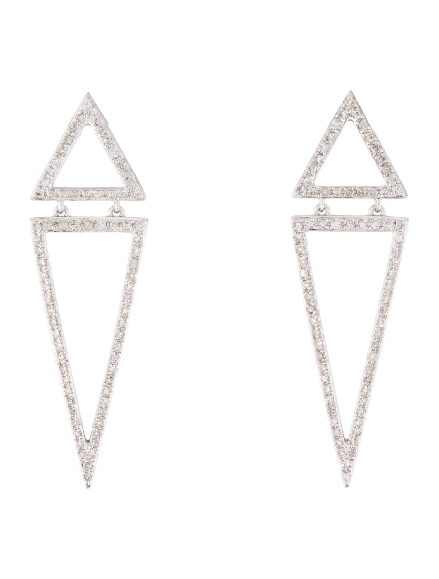 Effy Jewelry 14K Diamond Classica Triangle Linear Drop Earrings