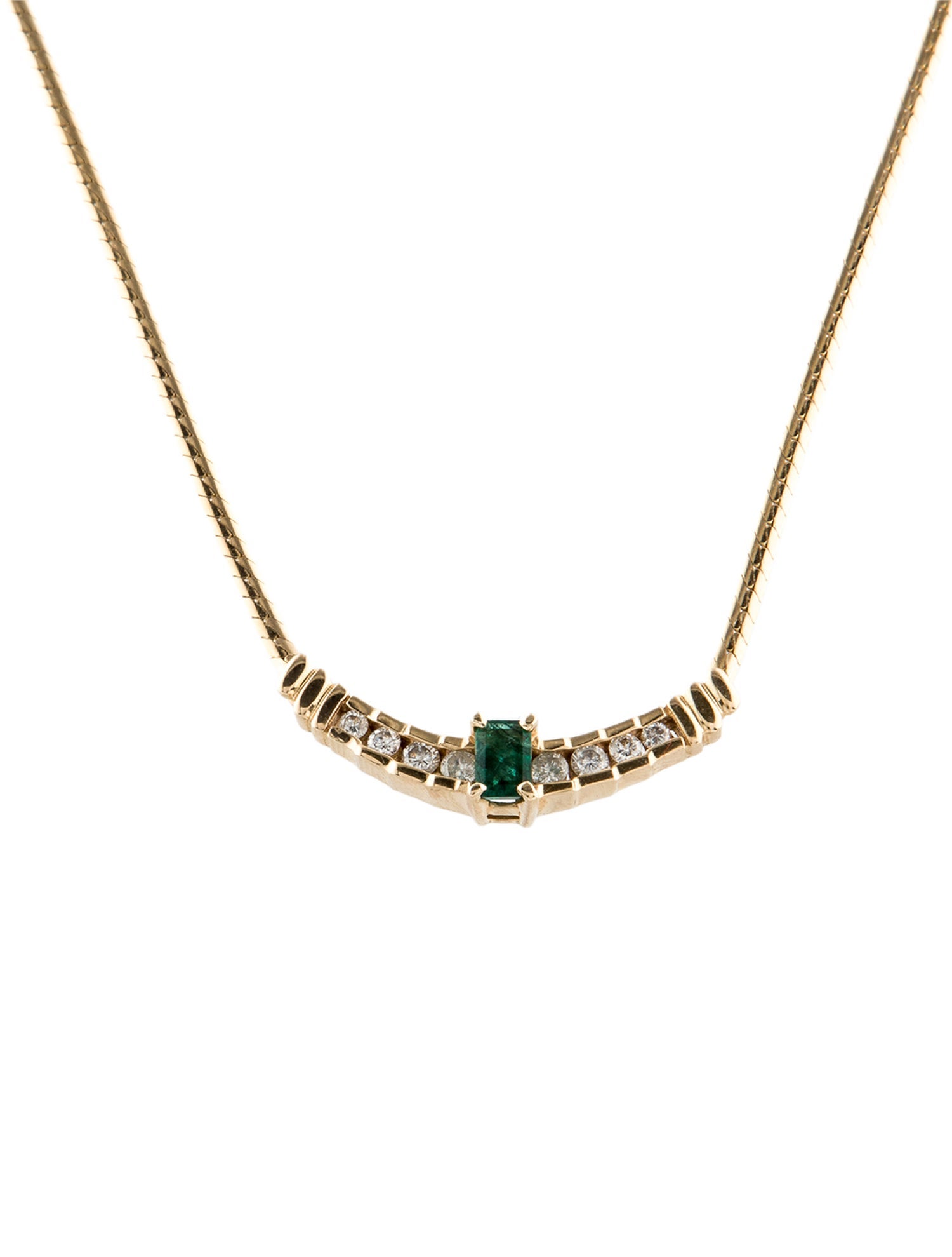 Effy Jewelry 14K Emerald & Diamond Pendant Necklace
