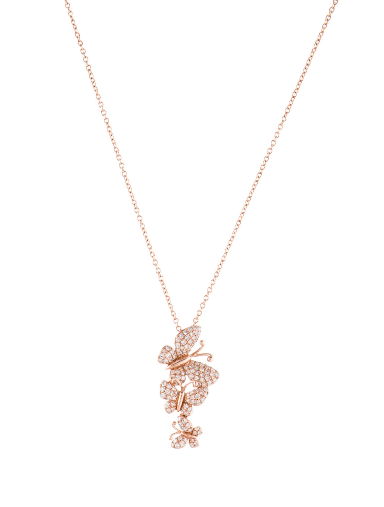 Effy Jewelry 14K Diamond Butterfly Pendant Necklace