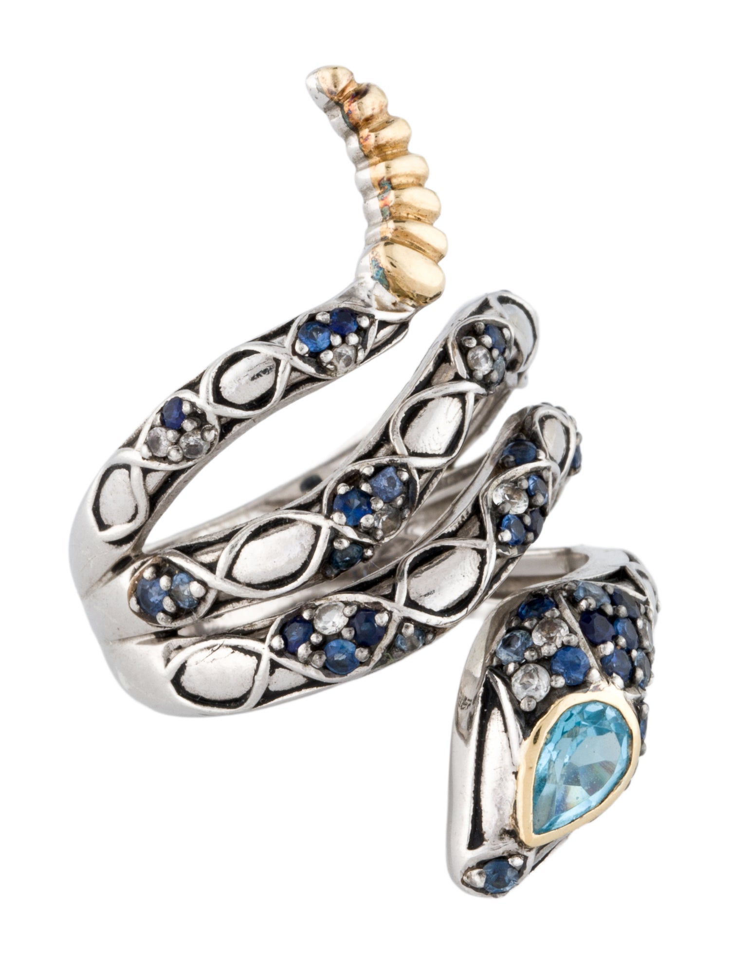 Effy Jewelry Topaz & Sapphire Snake Cocktail Ring