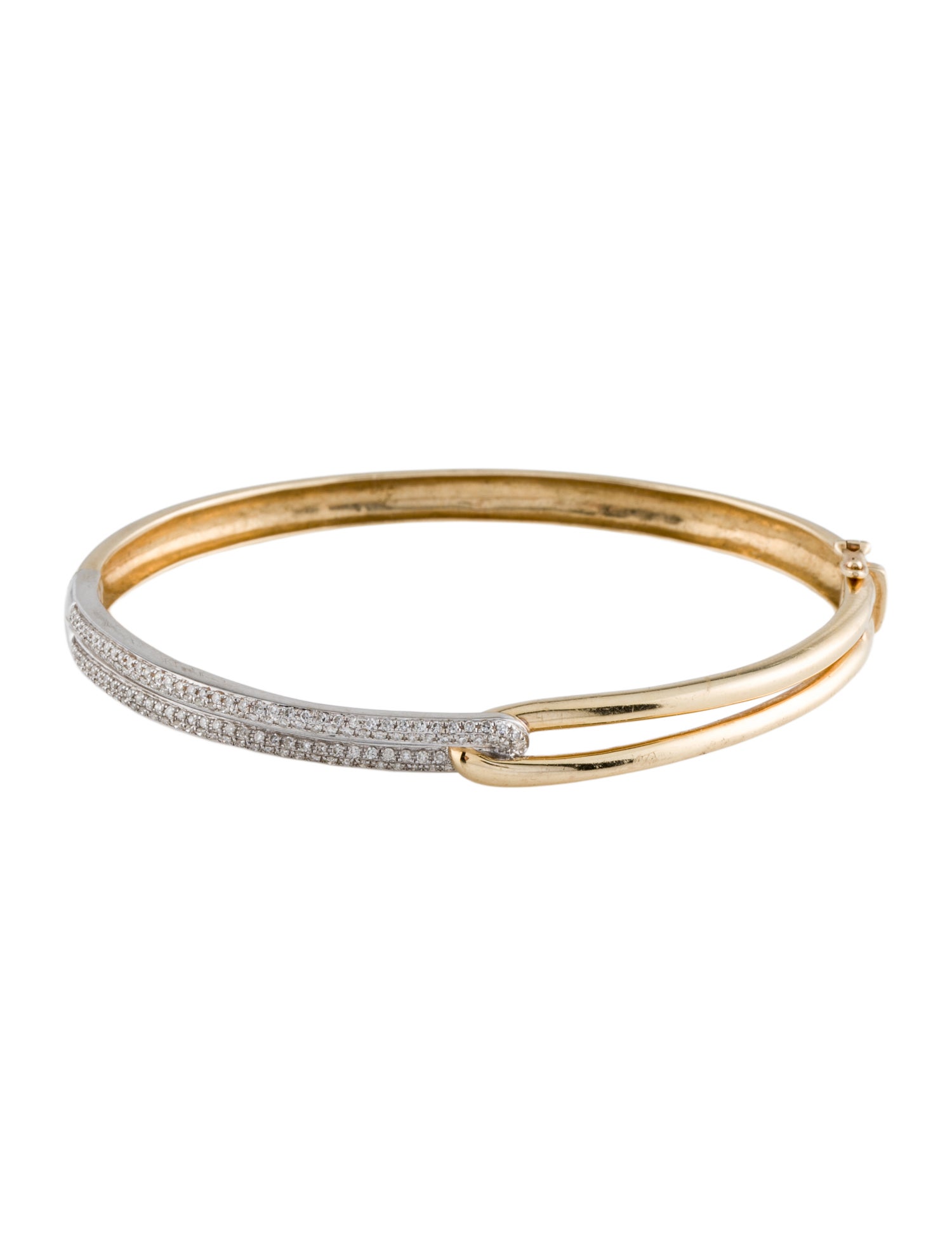 Effy Jewelry 14K Two-Tone Diamond Duo Bangle Bracelet