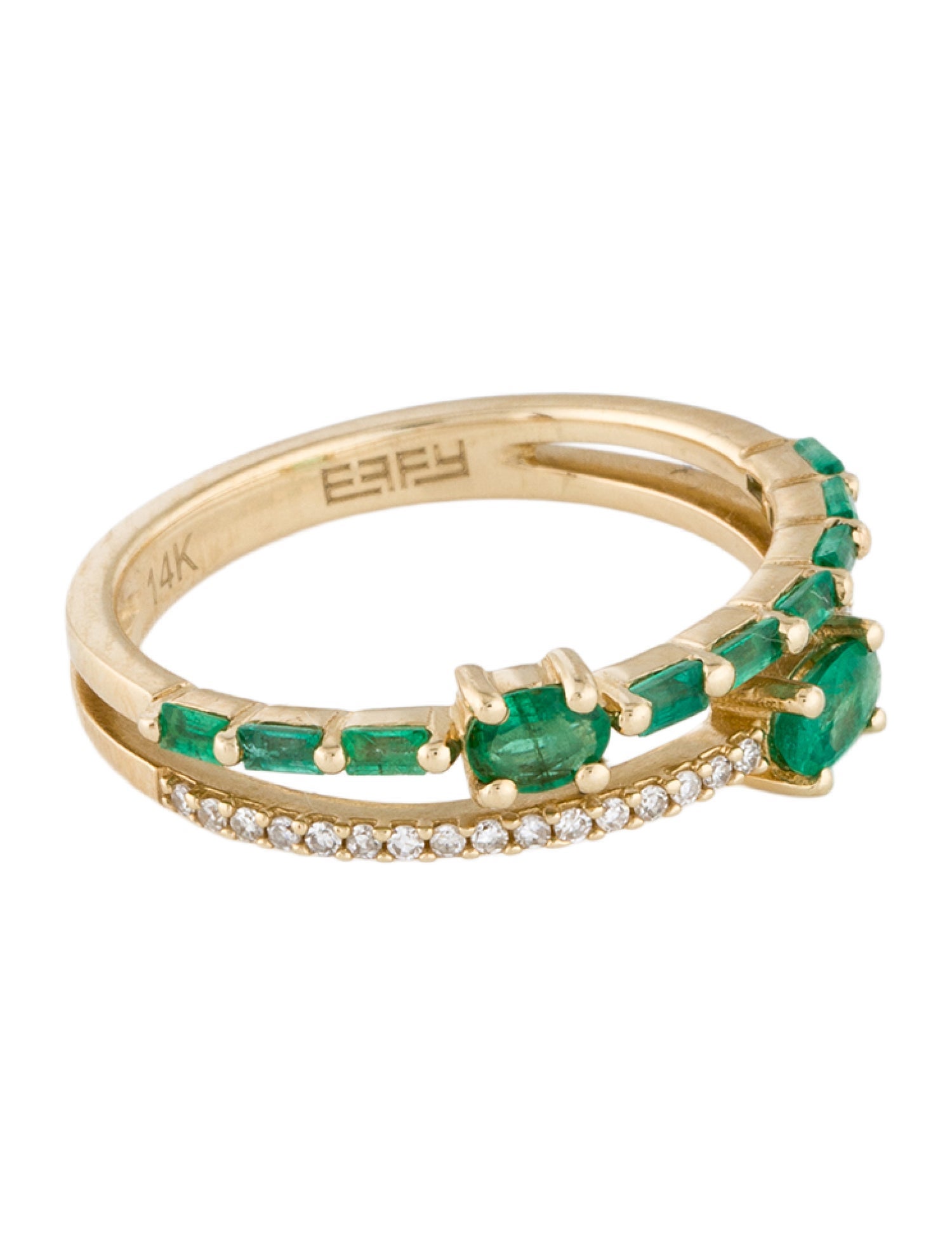 Effy Jewelry 14K Diamond & Emerald Band
