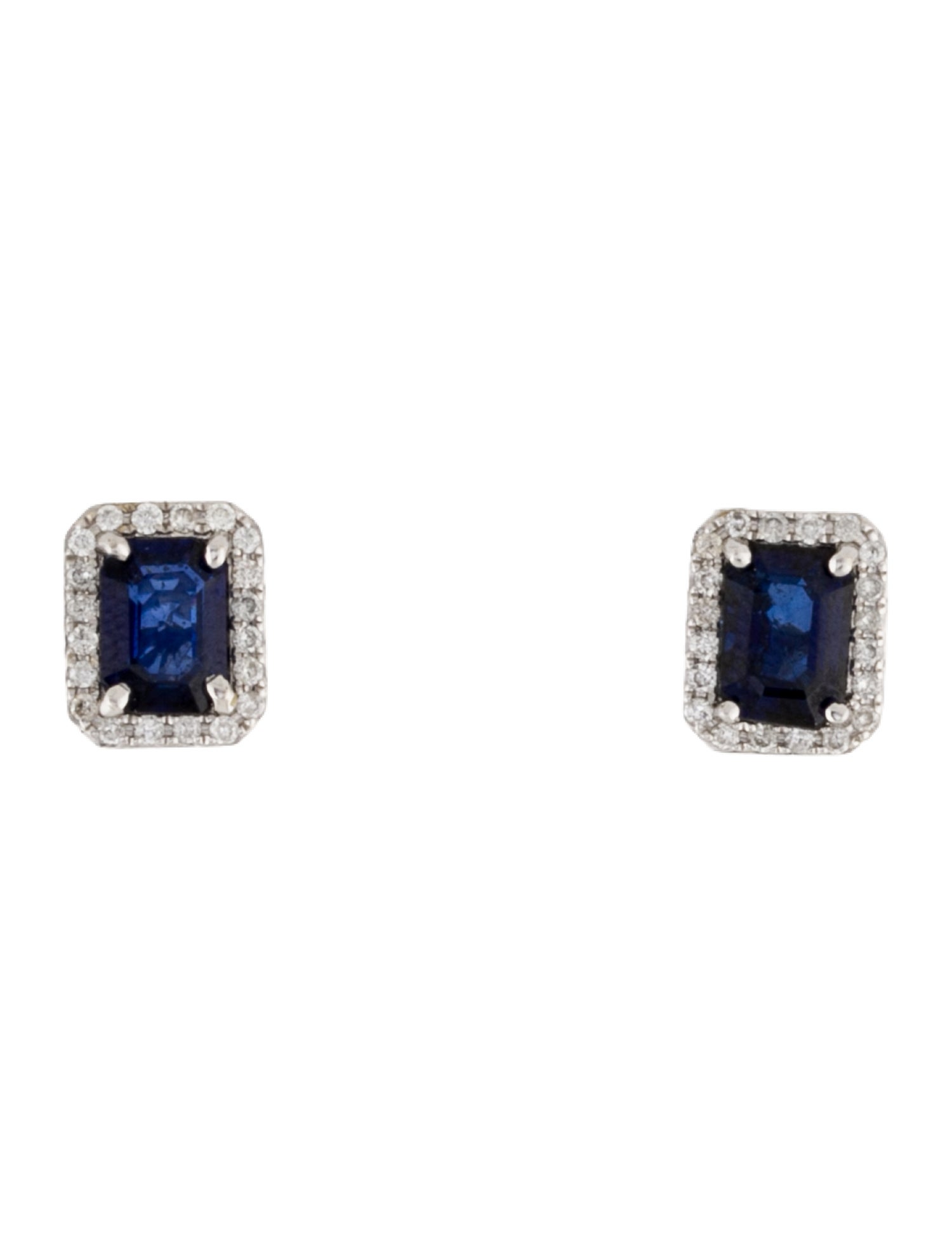Effy Jewelry 14K Surfaced Diffused Sapphire & Diamond Stud Earrings