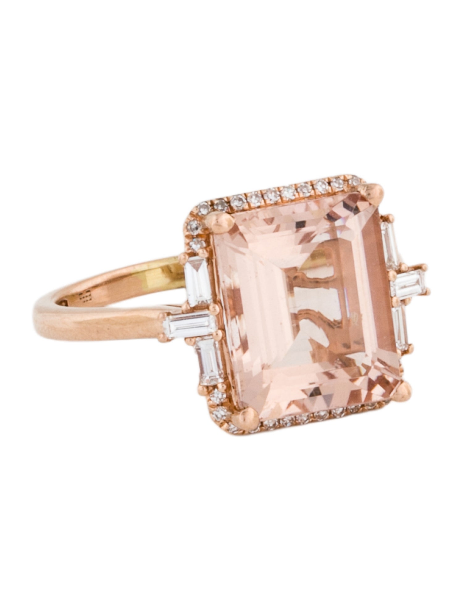 Effy Jewelry 14K 3.74ctw Morganite & Diamond Cocktail Ring