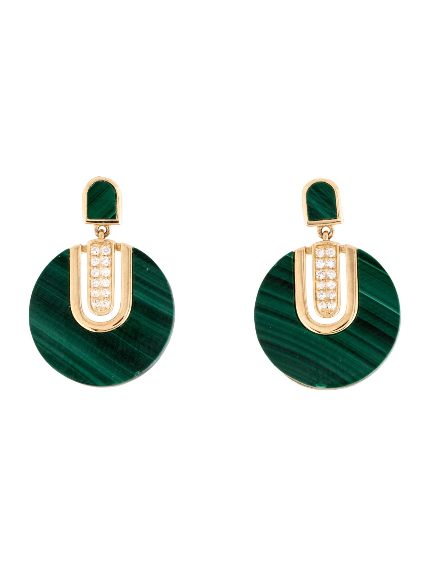 Effy Jewelry 14K Malachite & Diamond Drop Earrings