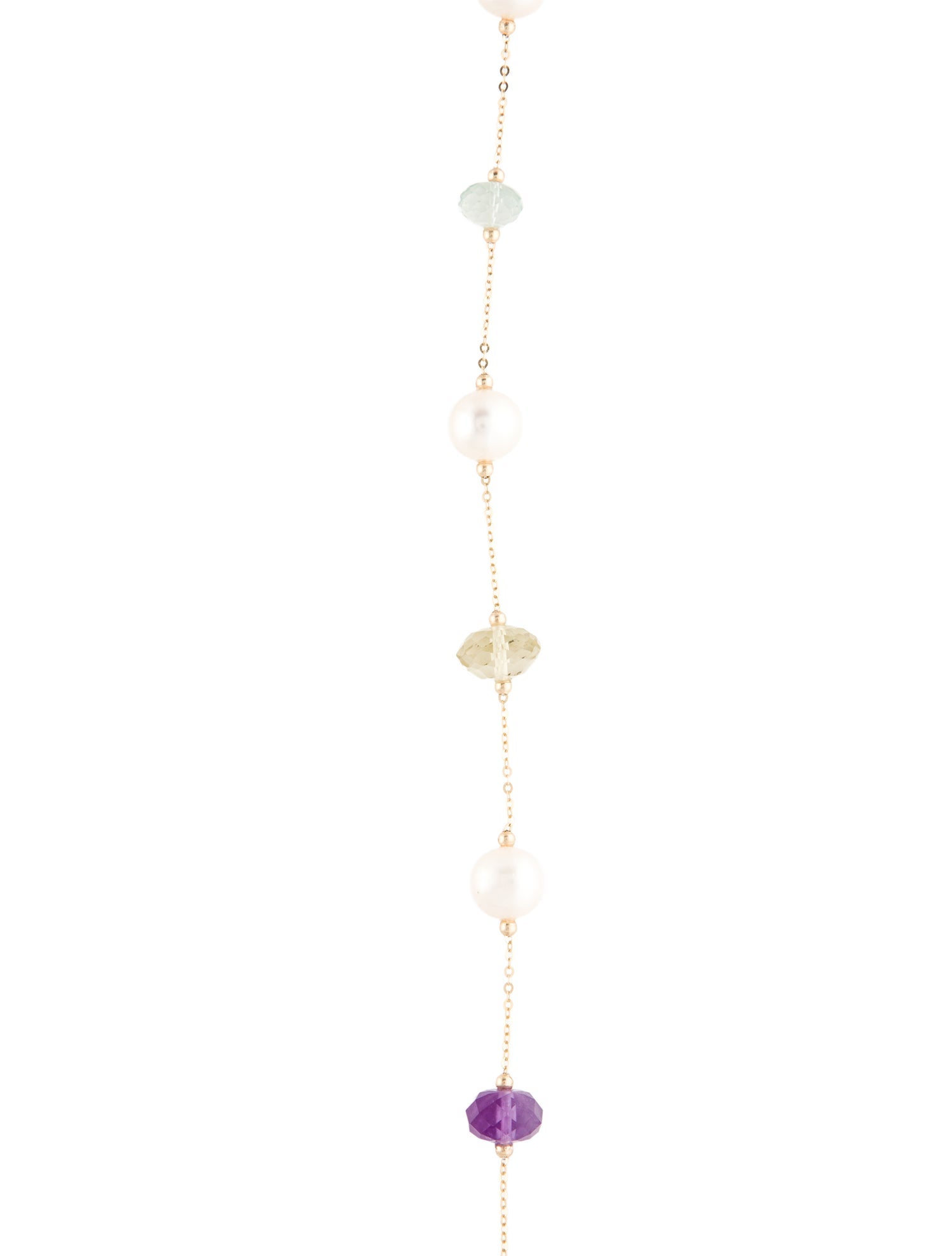 Effy Jewelry 14K Multistone & Cultured Pearl Station Necklace