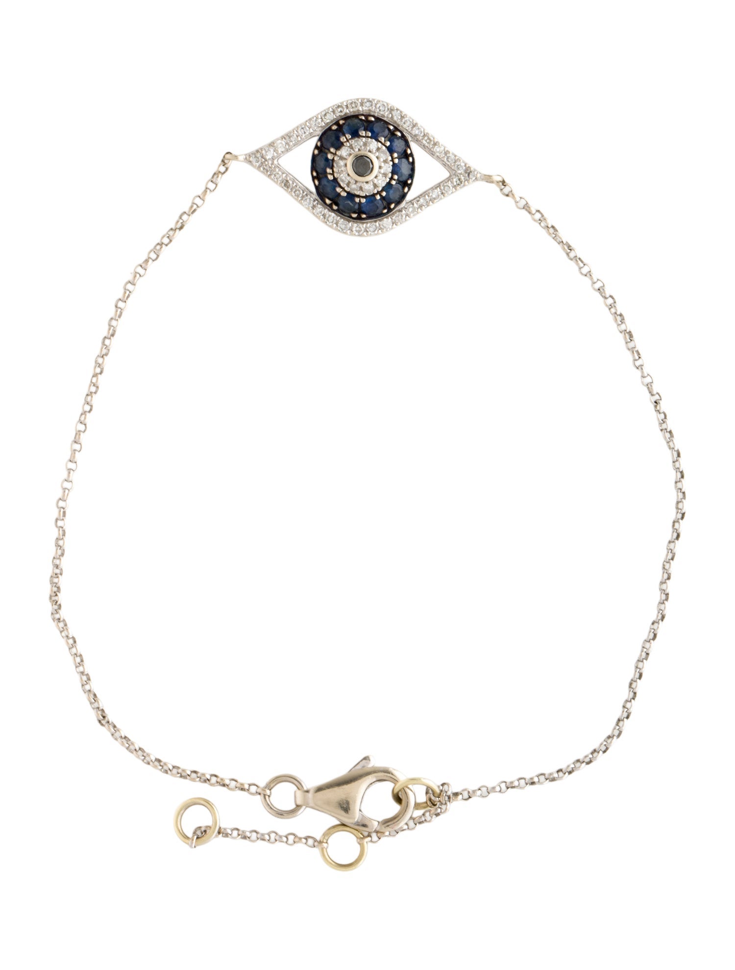 Effy Jewelry 14K Diamond & Sapphire Evil Eye Bracelet