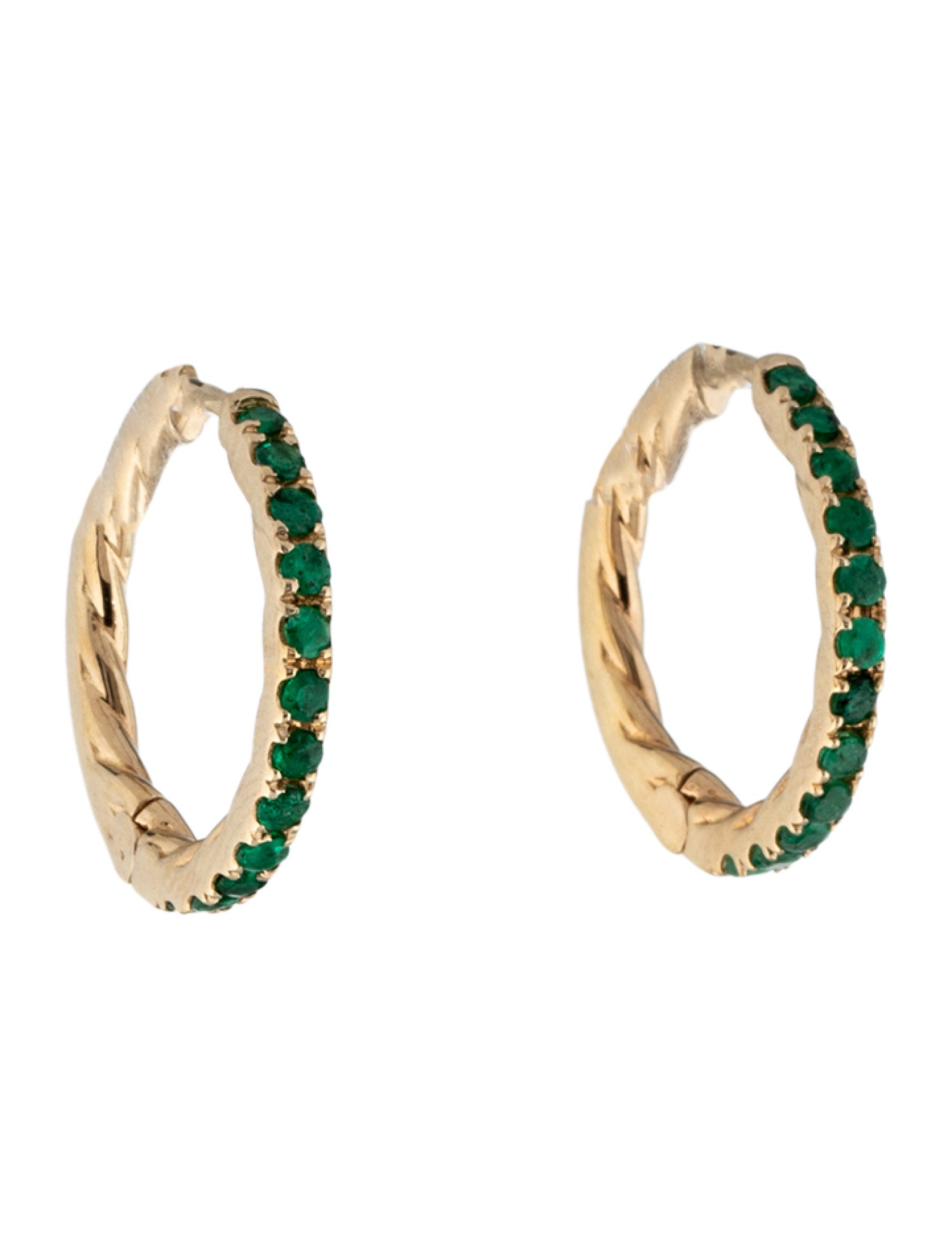 Effy Jewelry Emerald Small Hoop Earrings