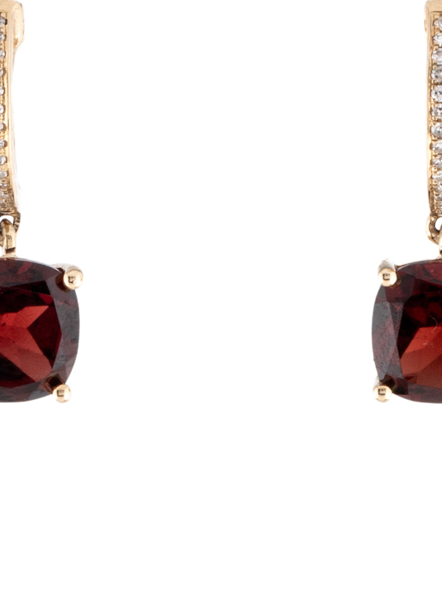 Effy Jewelry 14K Diamond & Garnet Drop Earrings