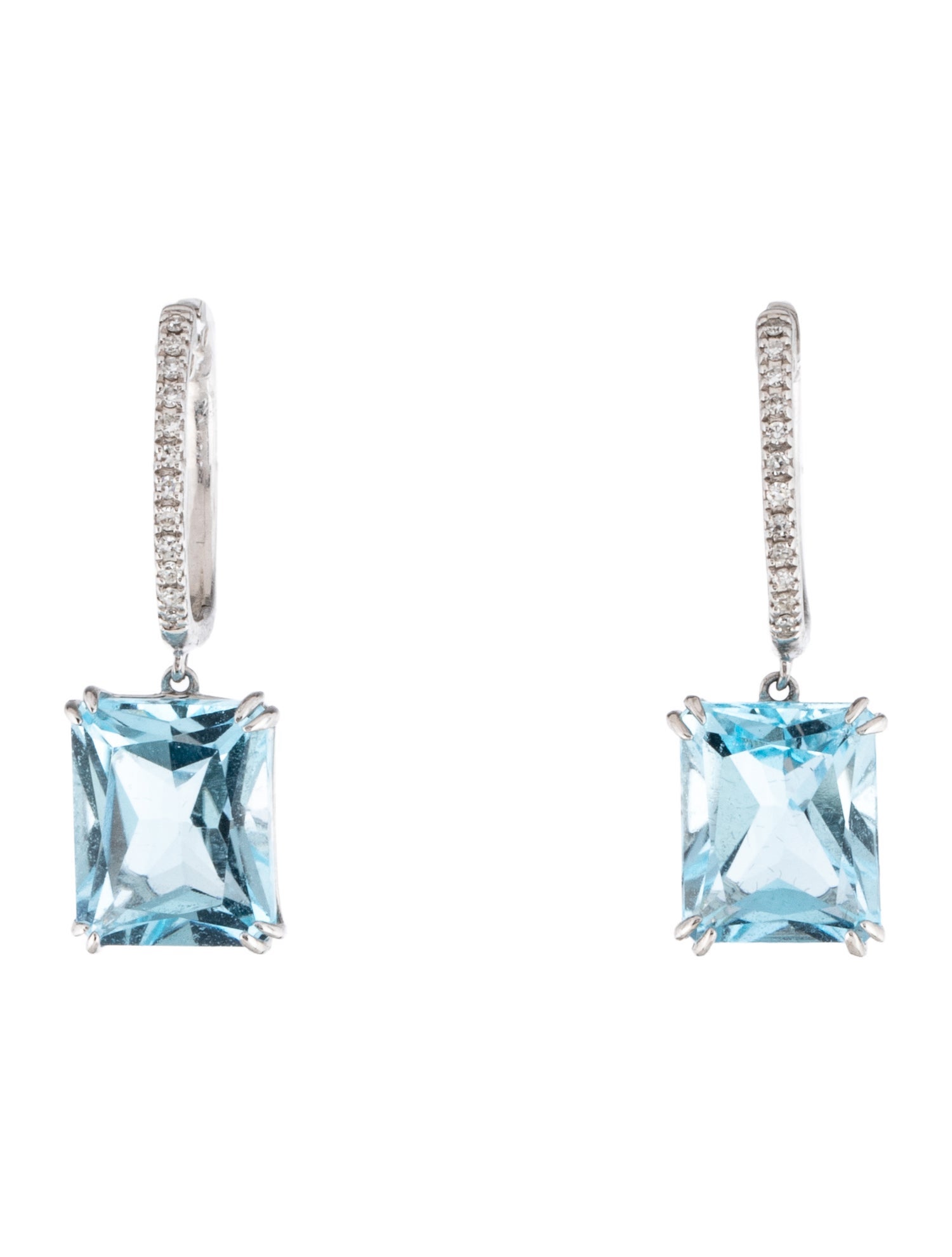 Effy Jewelry 14K 8.74ct Topaz & Diamond Drop Earrings