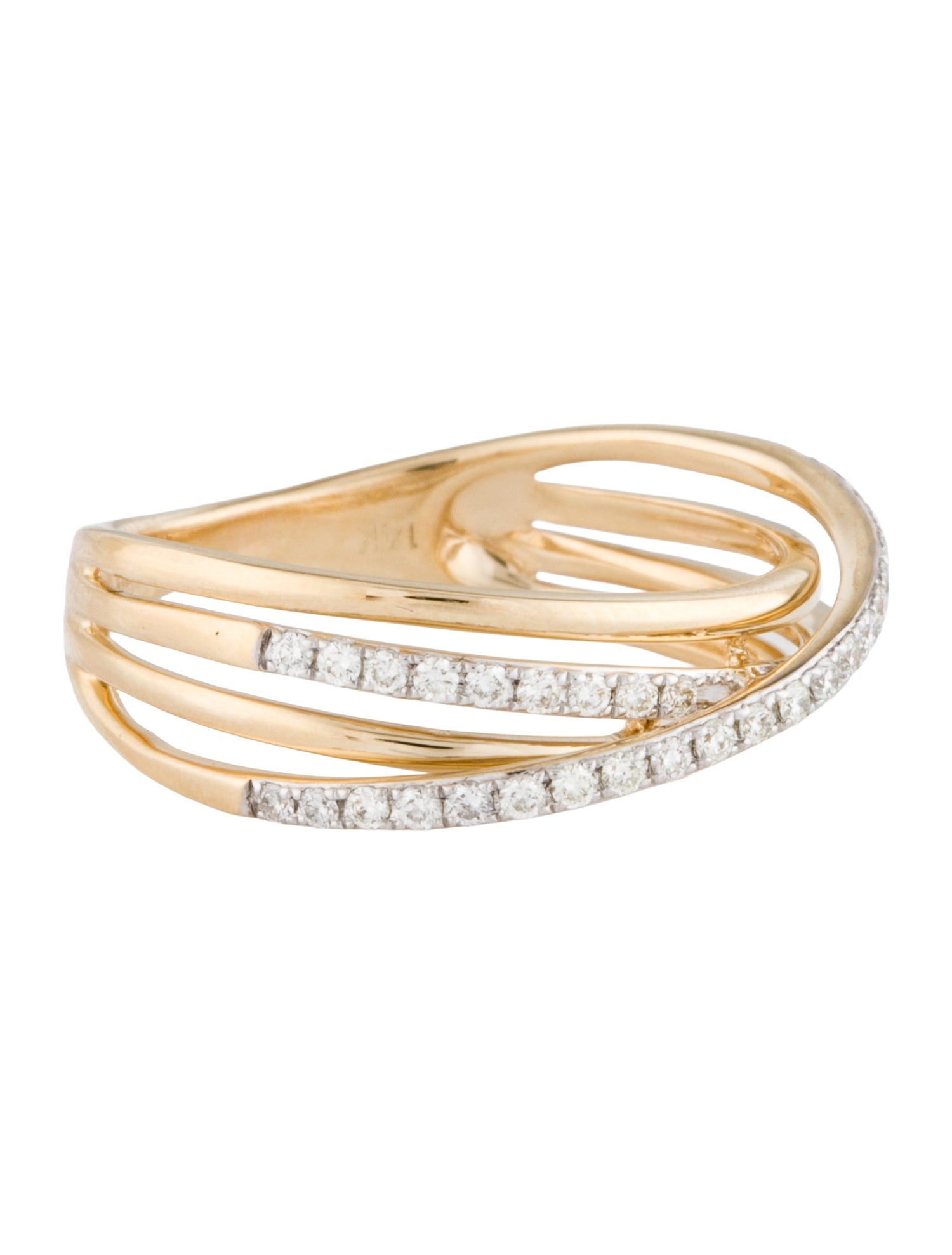 Effy Jewelry 14K Diamond Crossover Ring