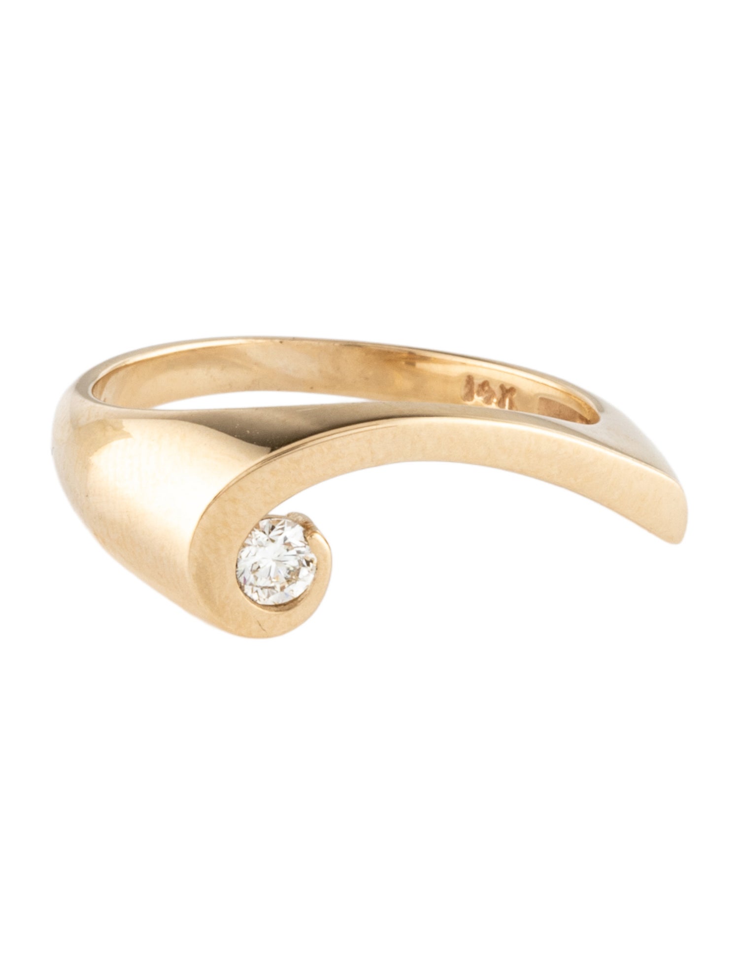Effy Jewelry 14K Diamond D'Oro Swirl Ring