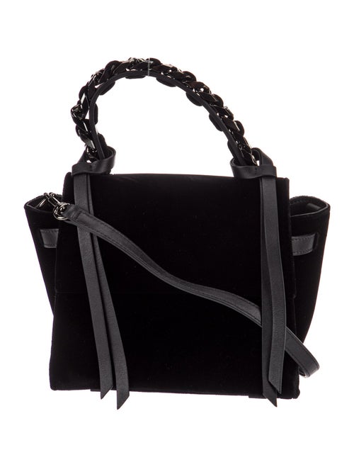 Elena Ghisellini Velvet Top Handle Bag