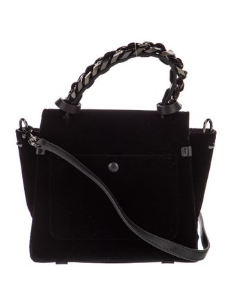 Elena Ghisellini Velvet Top Handle Bag