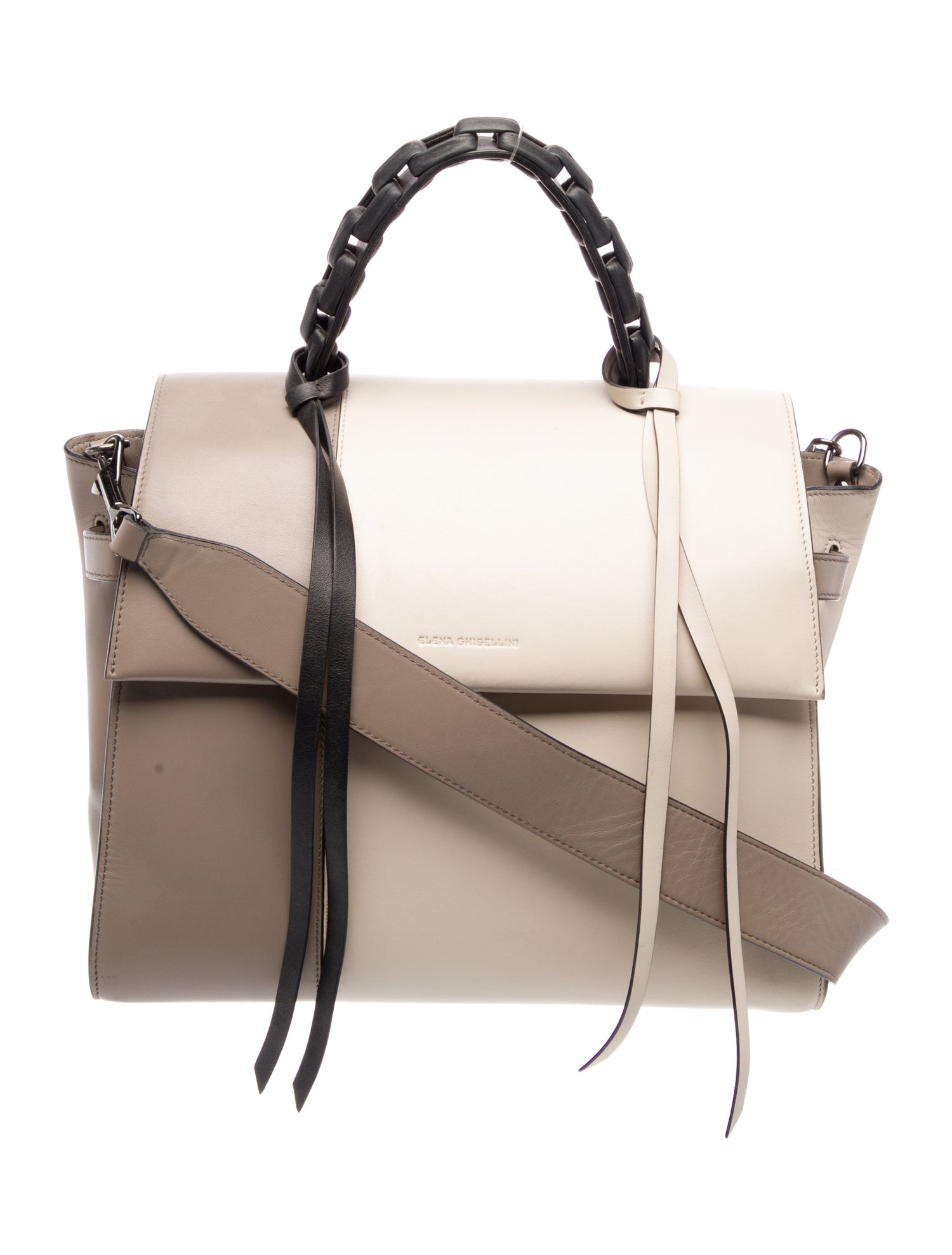 Elena Ghisellini Leather Top Handle Bag