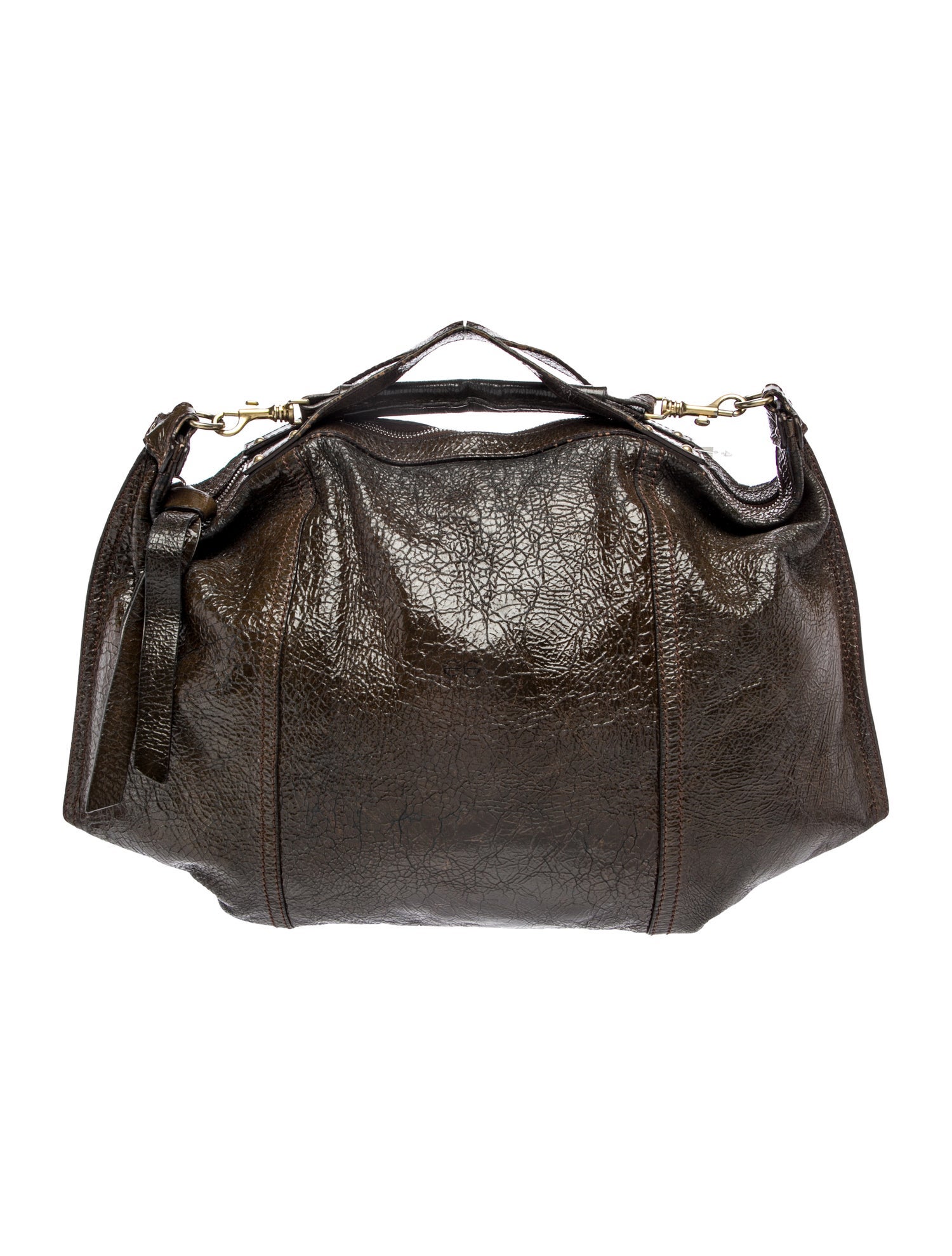 Elena Ghisellini Patent Leather Top Handle Bag