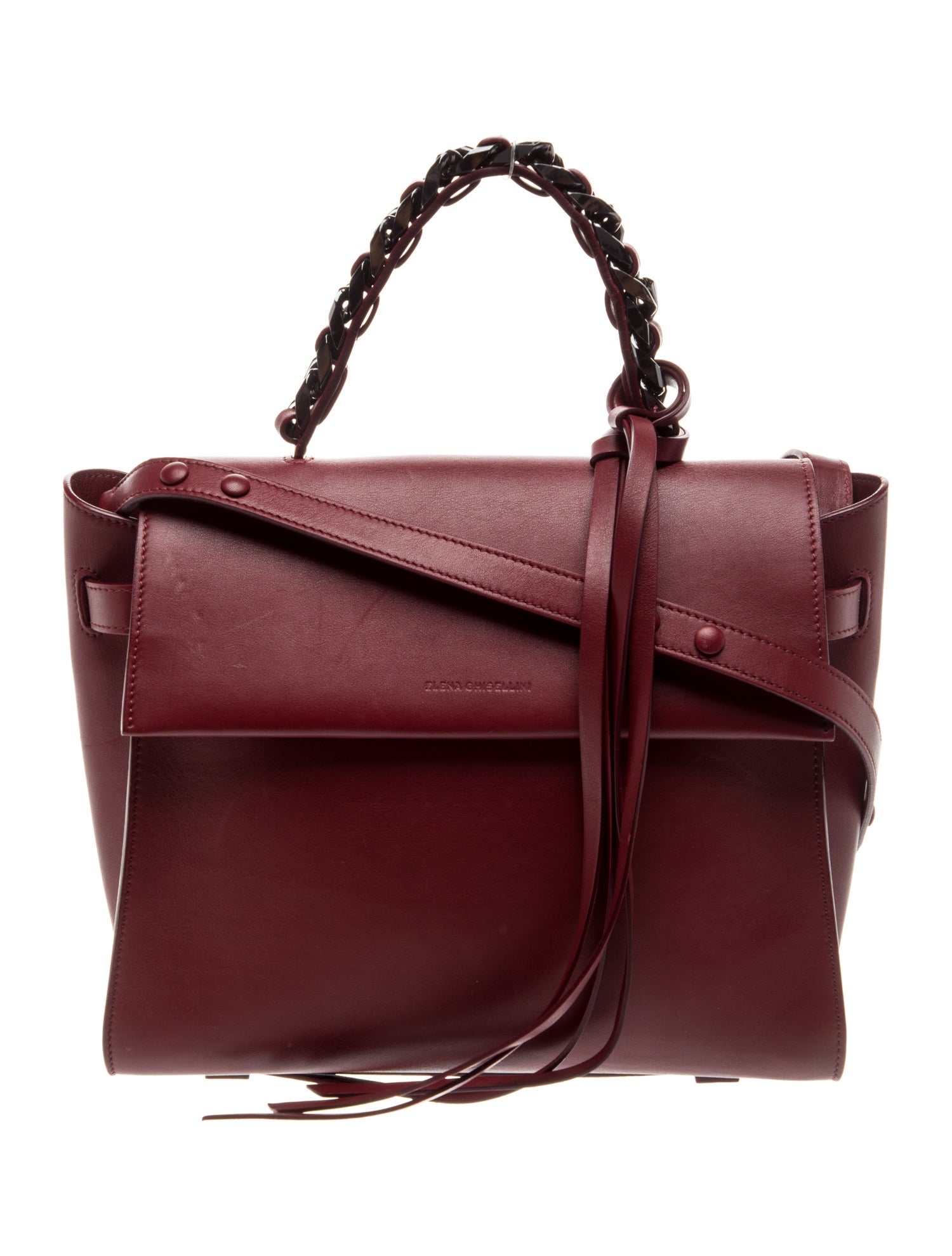 Elena Ghisellini Leather Top Handle Bag