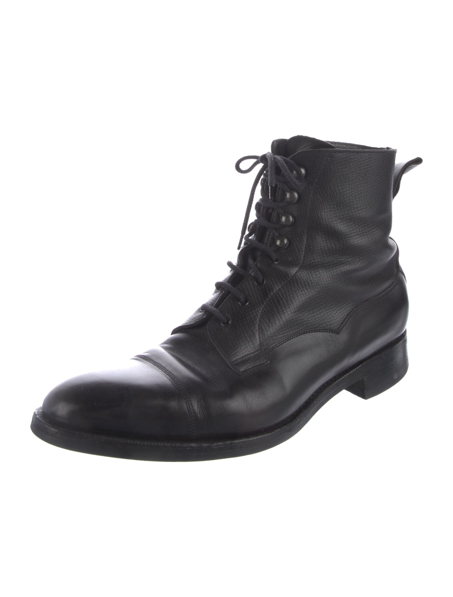 Edward Green Leather Combat Boots