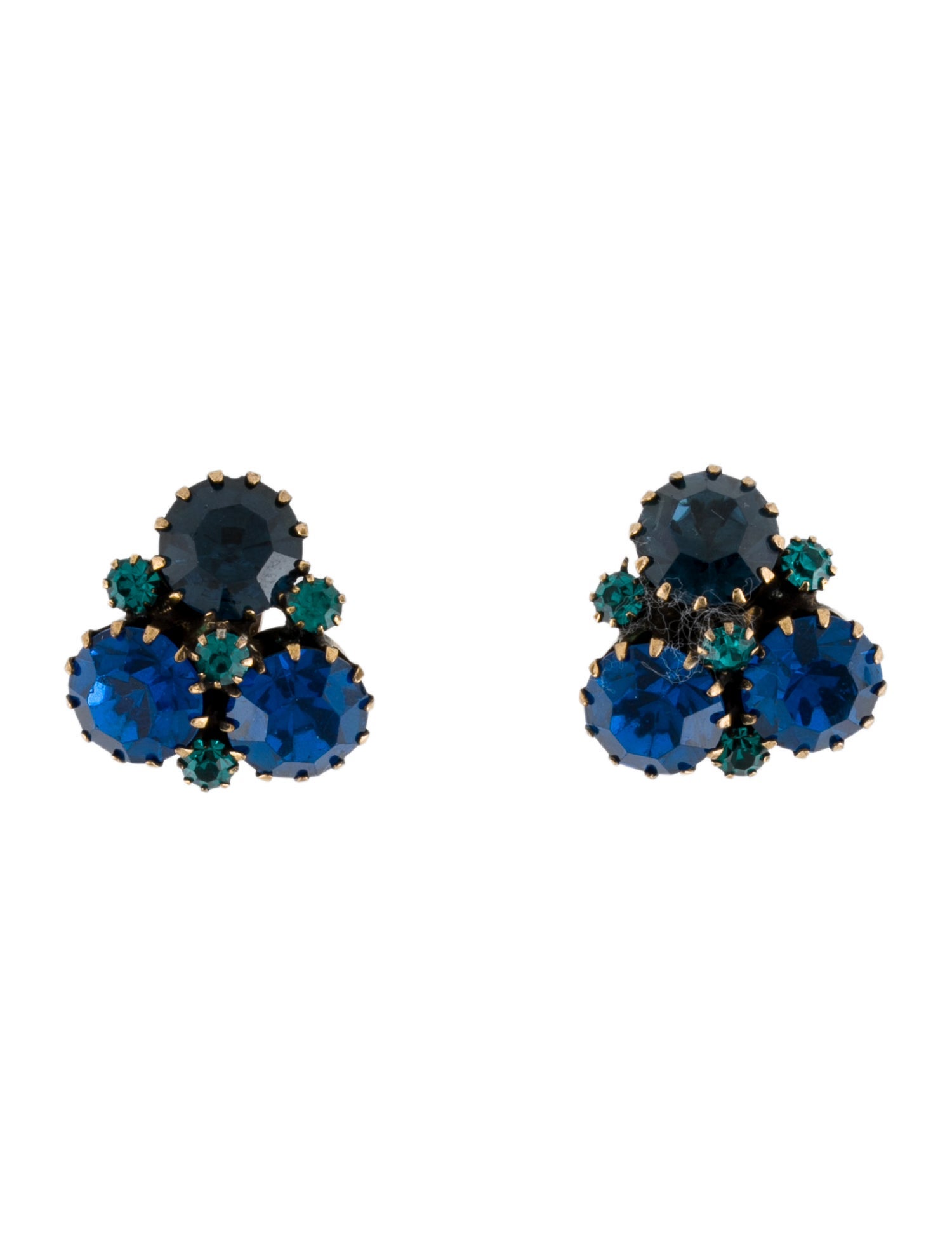 Weiss Vintage Multicolor Crystal Clip On earrings