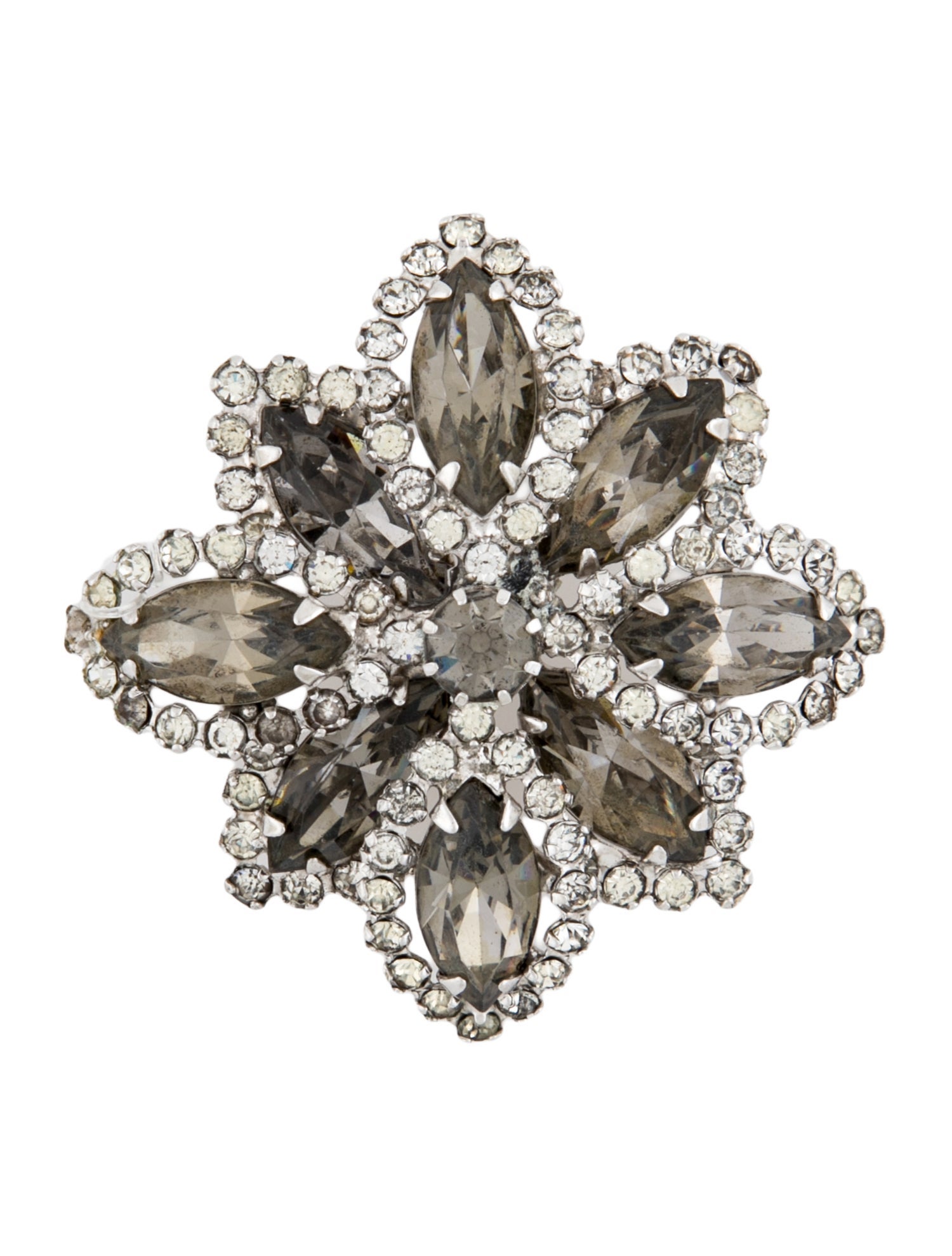 Weiss Vintage Smoky Crystal Pin Brooch
