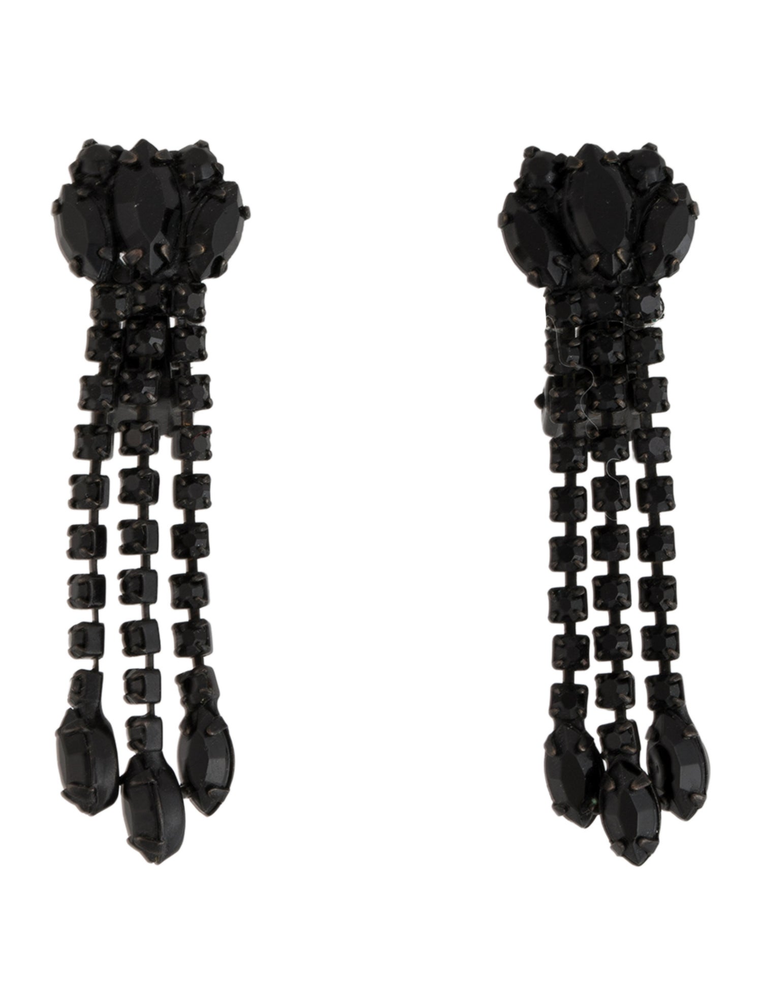 Weiss Crystal Drop Clip-On Earrings