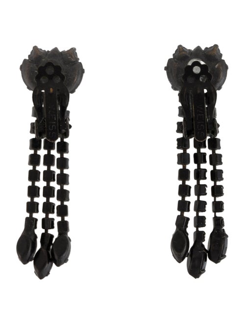 Weiss Crystal Drop Clip-On Earrings
