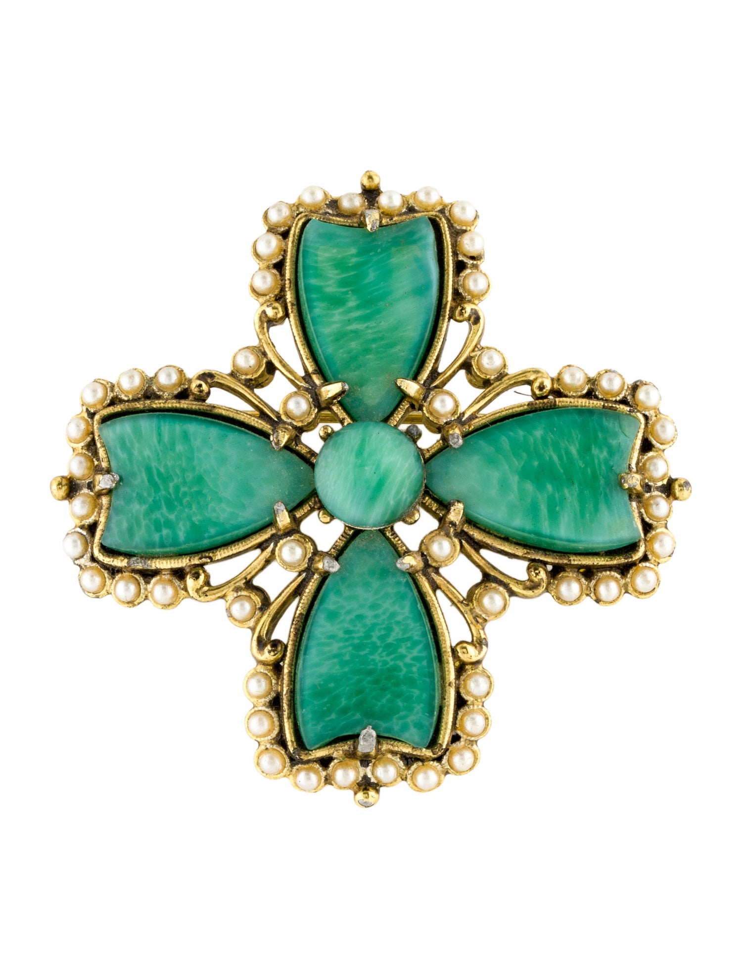 Weiss Faux Pearl & Resin Brooch Pin