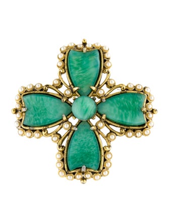 Weiss Faux Pearl & Resin Brooch Pin