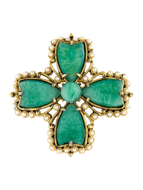 Weiss Faux Pearl & Resin Brooch Pin