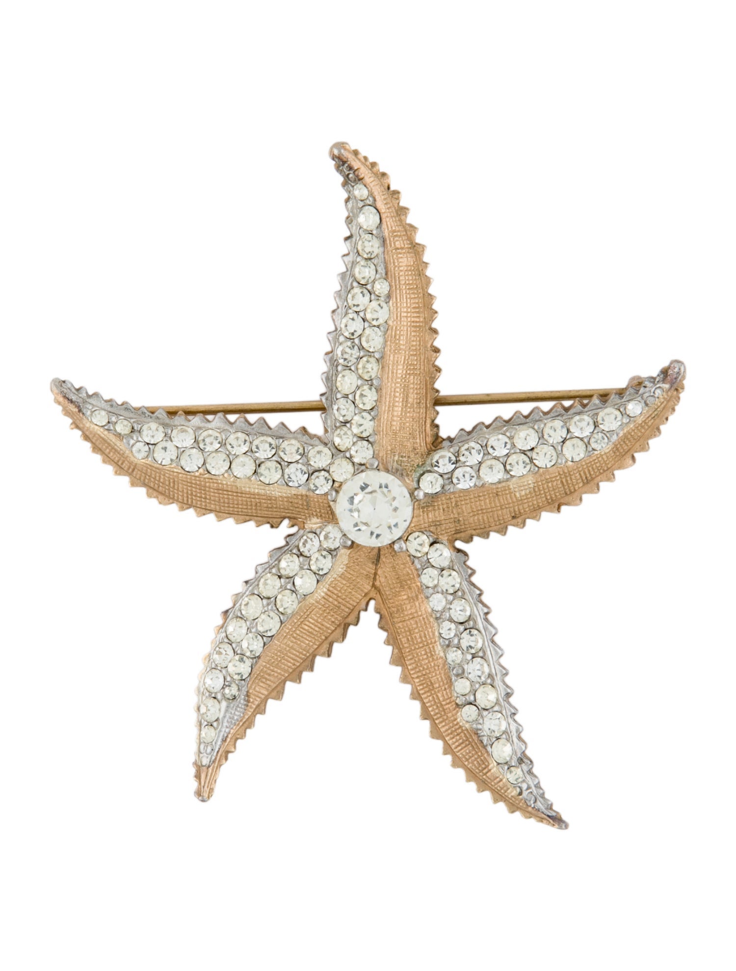 Weiss Vintage Crystal Starfish Pin Brooch