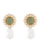 Ejing Zhang Pearl & Aventurine Quartz Convertible Drop Earrings