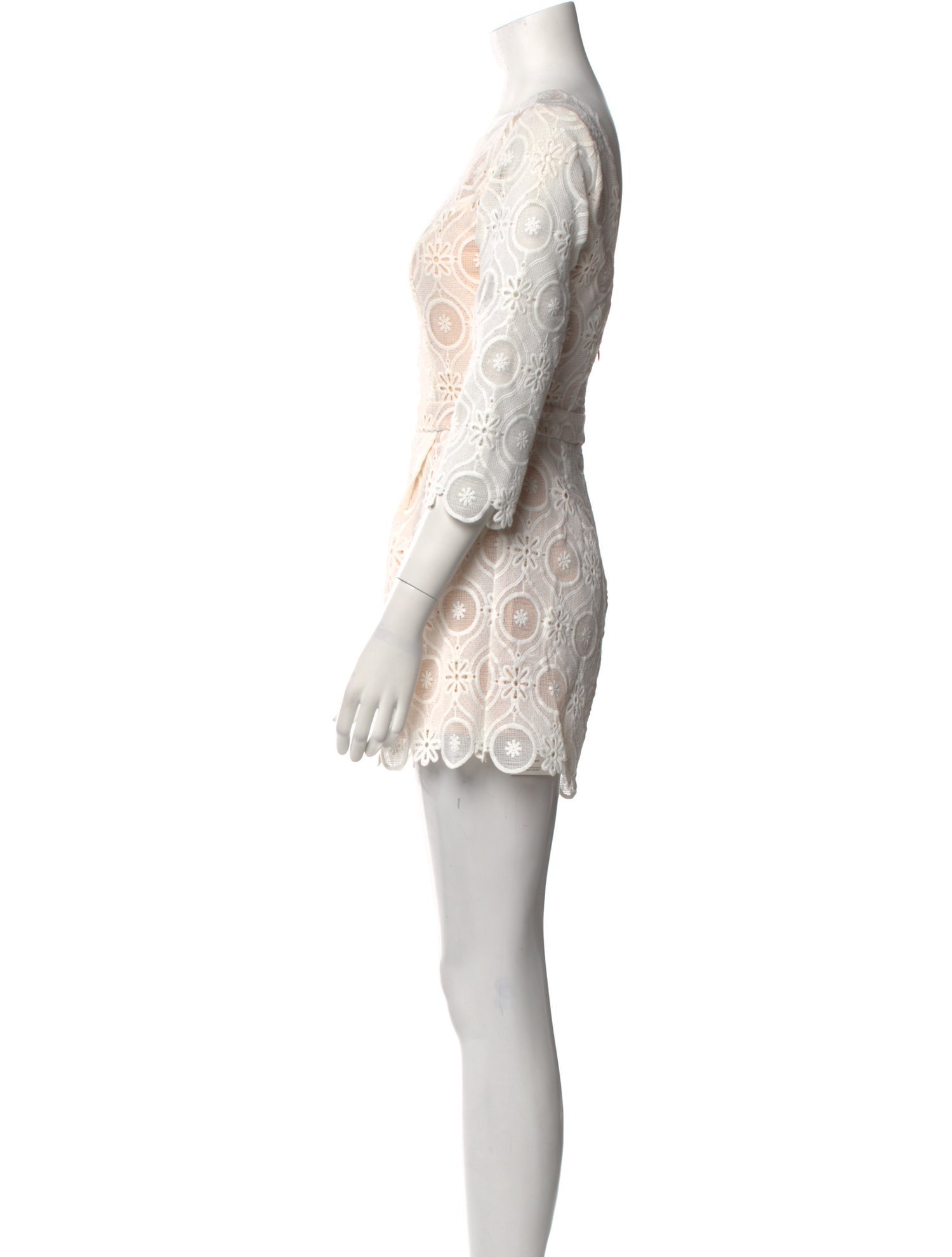 Elliatt Lace Pattern Bateau Neckline Romper w/ Tags