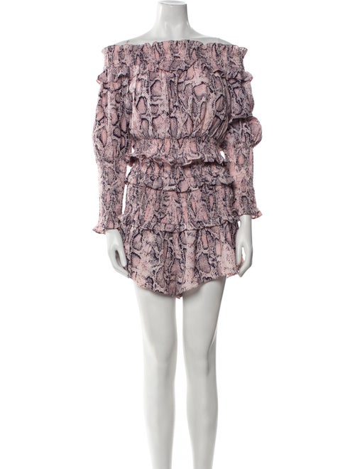 Elliatt Animal Print Ruffle Embellishment Short Set