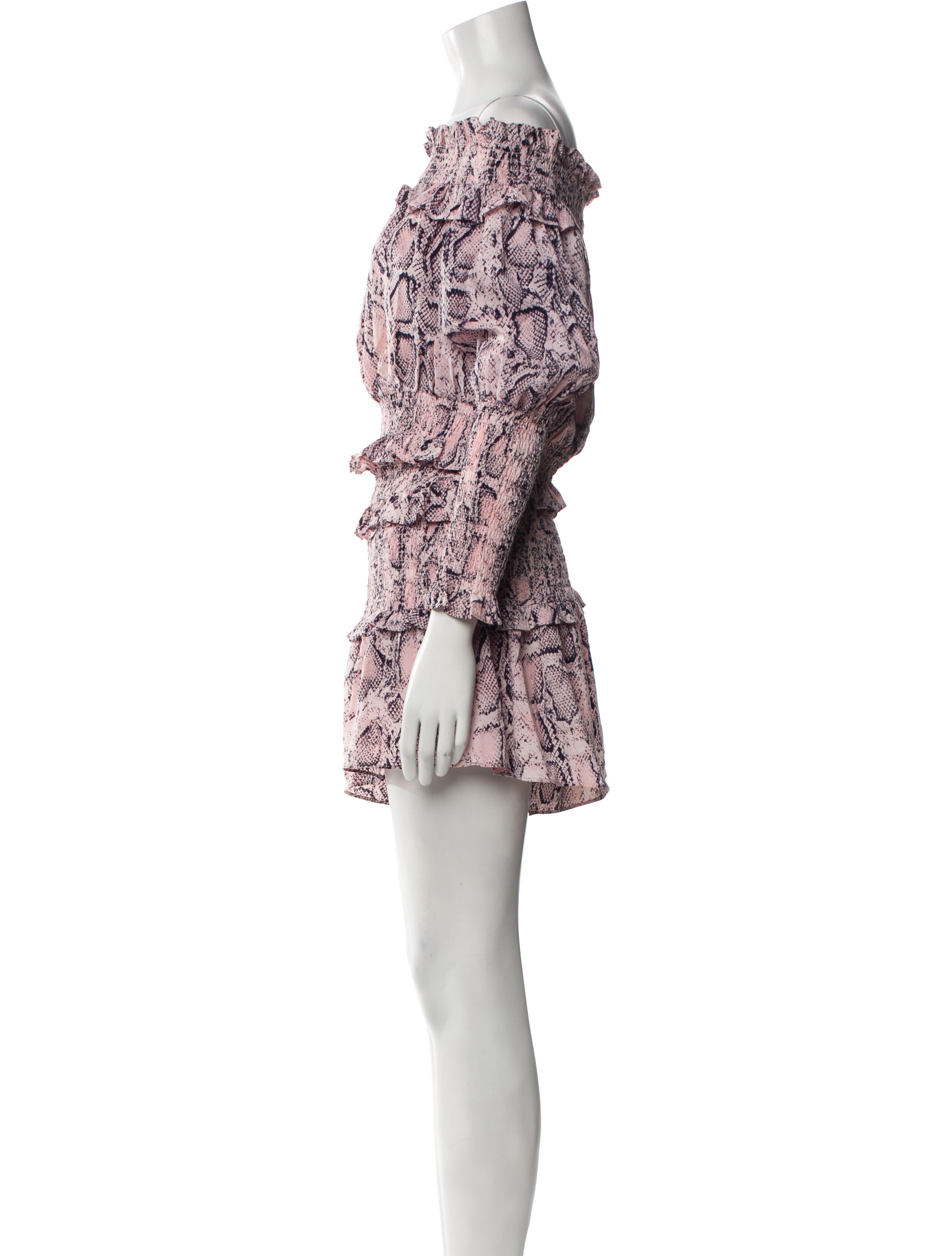 Elliatt Animal Print Ruffle Embellishment Short Set