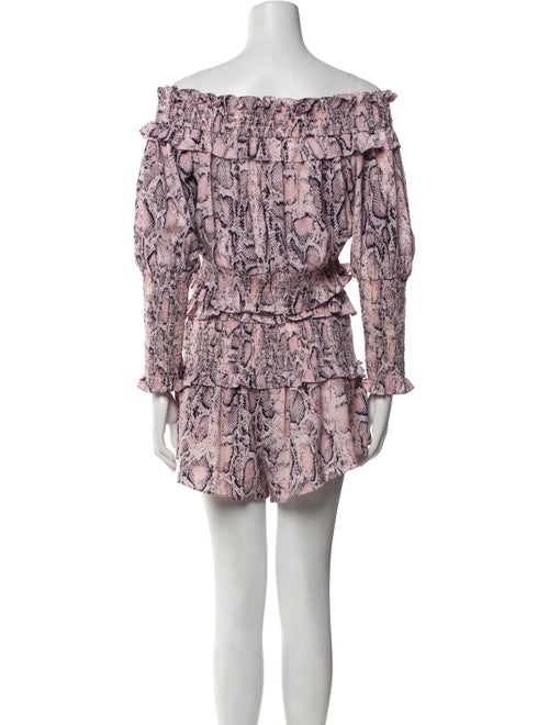 Elliatt Animal Print Ruffle Embellishment Short Set